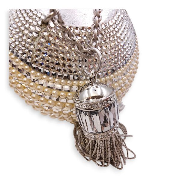Couture Sphere Celestial Clutch Bag White Clutch in Pearl & Crystals, Palladium hardware - Image 10
