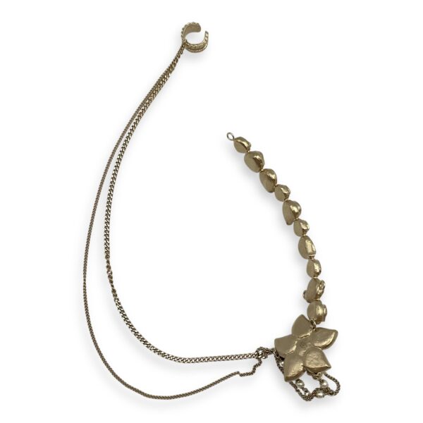 12A Paris-Bombay Flower Yellow Headpiece in Resins, Pearls, Gold hardware - Image 3