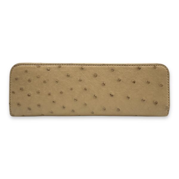 Extra Pocket 19 Beige Top Handle Bag in Ostrich, Gold hardware - Image 6
