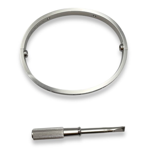 Love, Classic Model 17 Bracelet in 4 Diamonds, White Gold Hardware - Image 4