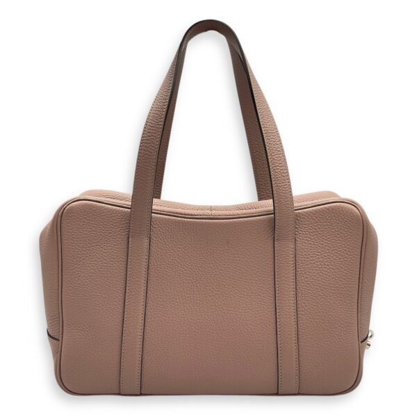 Paris Beige Top Handle Bag in Calfskin, Silver hardware - Image 3
