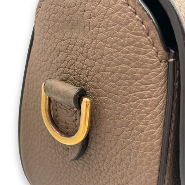 Flori PM Taupe Shoulder Bag in Calfskin, Gold hardware - Image 7