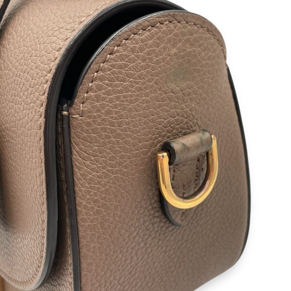 Flori PM Taupe Shoulder Bag in Calfskin, Gold hardware - Image 8
