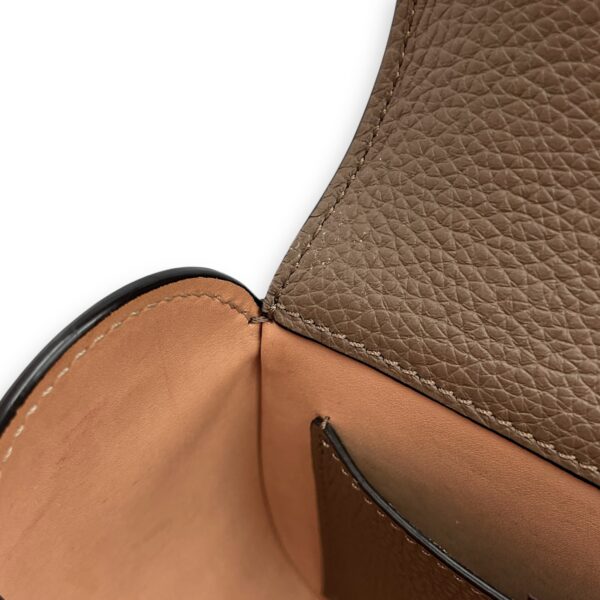 Flori PM Taupe Shoulder Bag in Calfskin, Gold hardware - Image 11