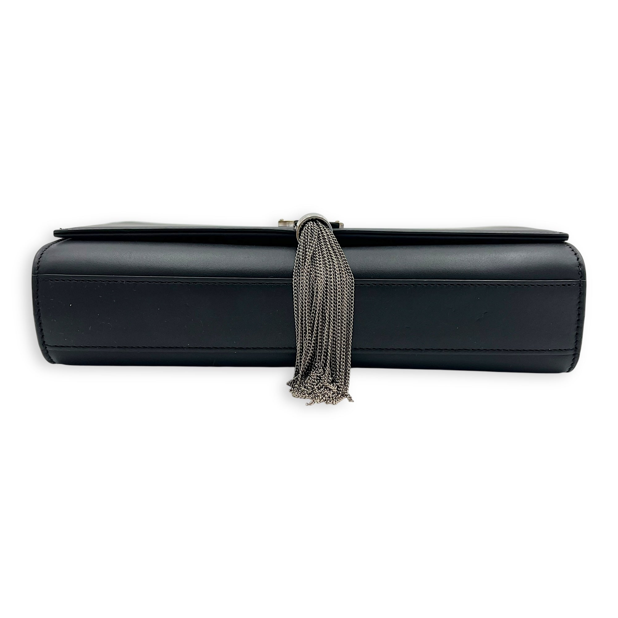 Kate Crossbody Bag Black in Calfskin, Silver hardware - Image 6