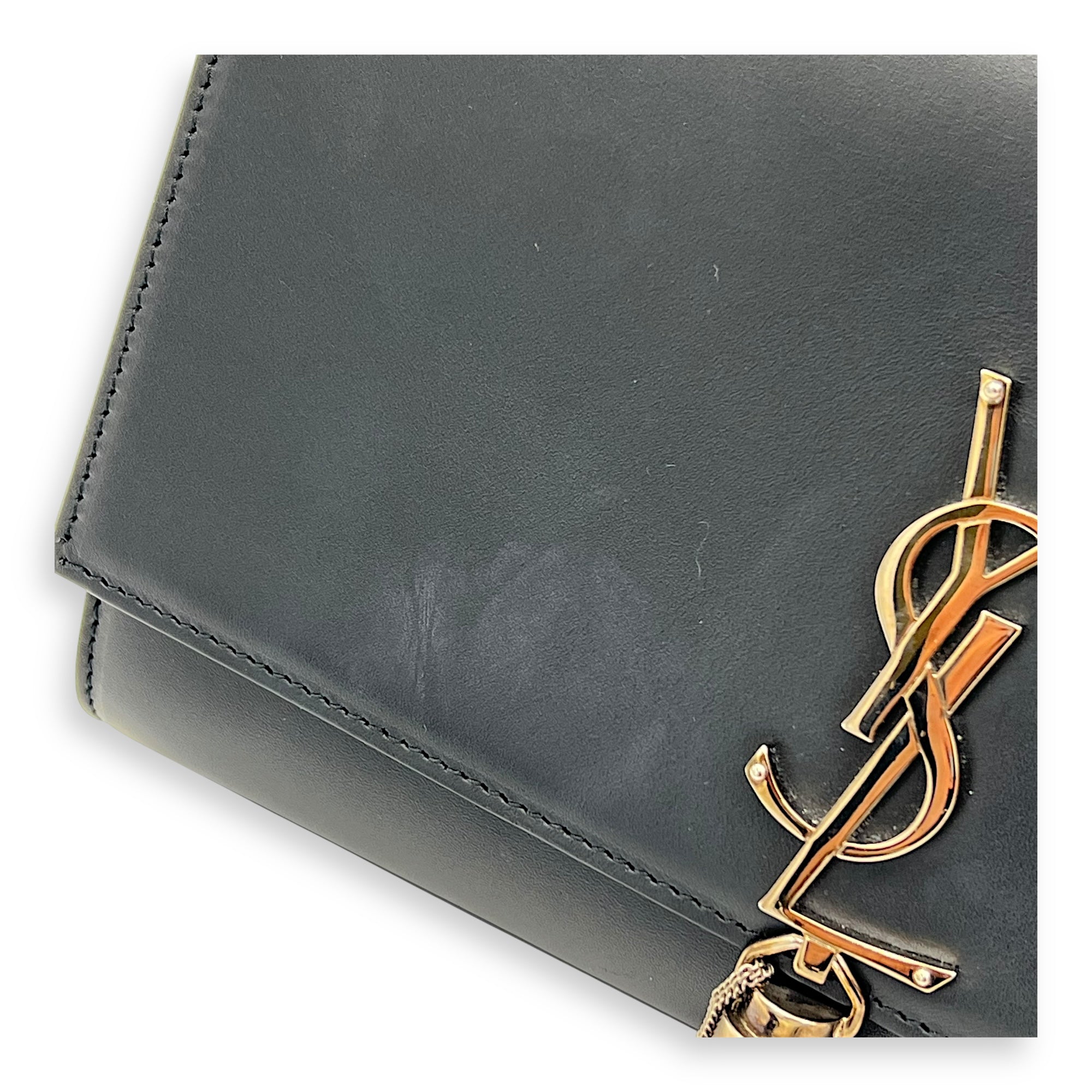 Kate Crossbody Bag Black in Calfskin, Silver hardware - Image 10