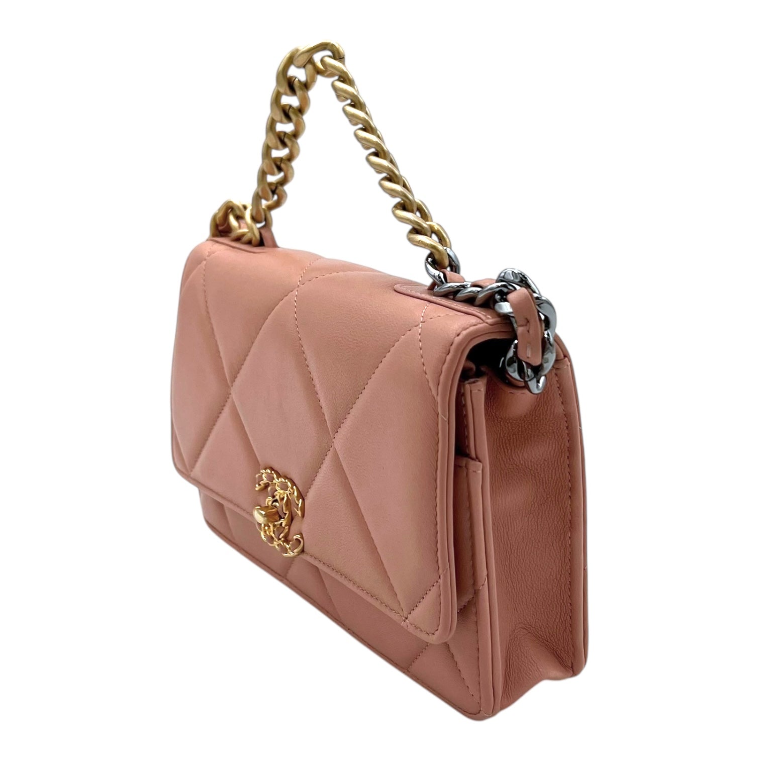 C19 Wallet On Chain Beige in Lambskin, Mixed hardware - Image 4