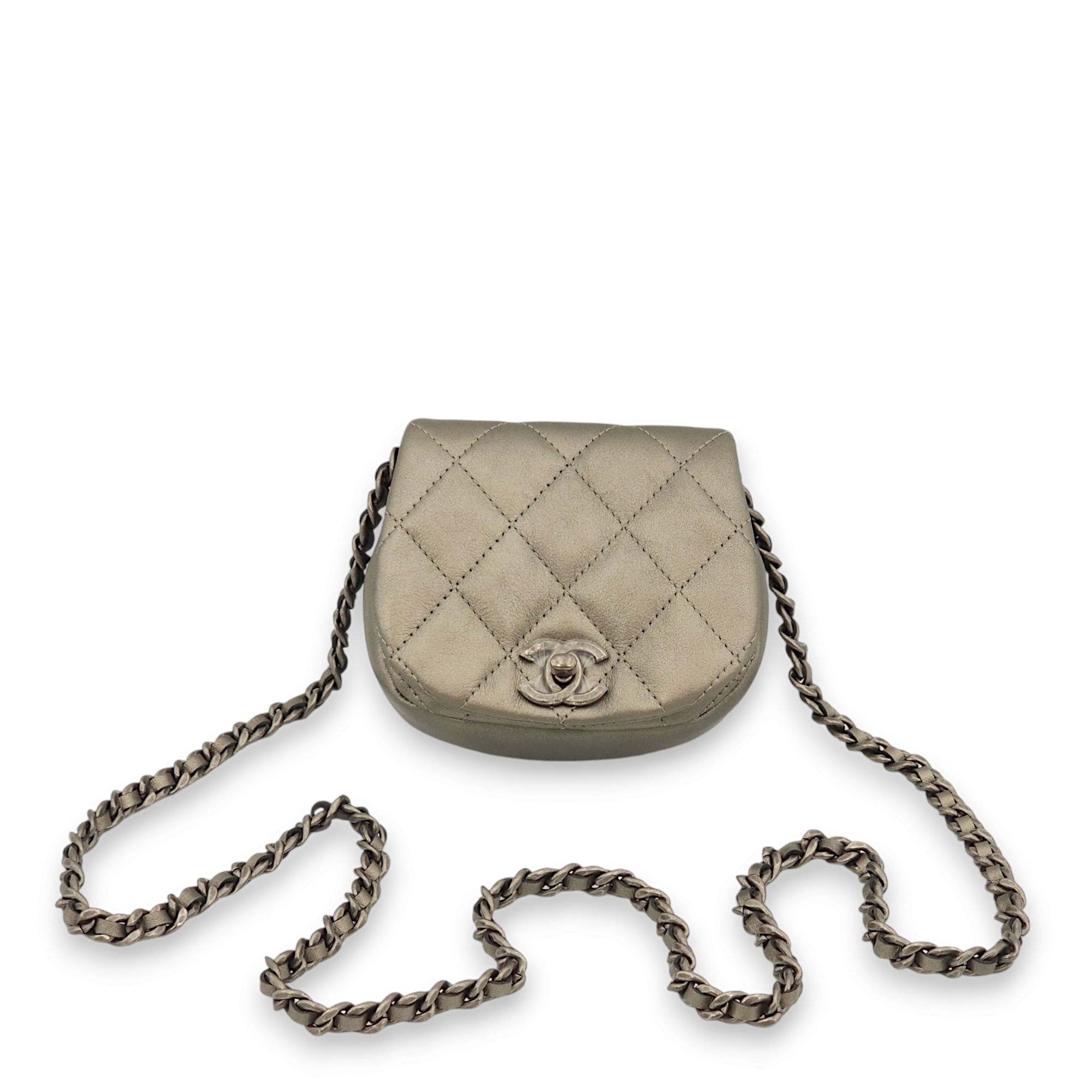 Classic 21B Bronze Wallet On Chain in Calfskin, Ruthenium hardware - Image 4