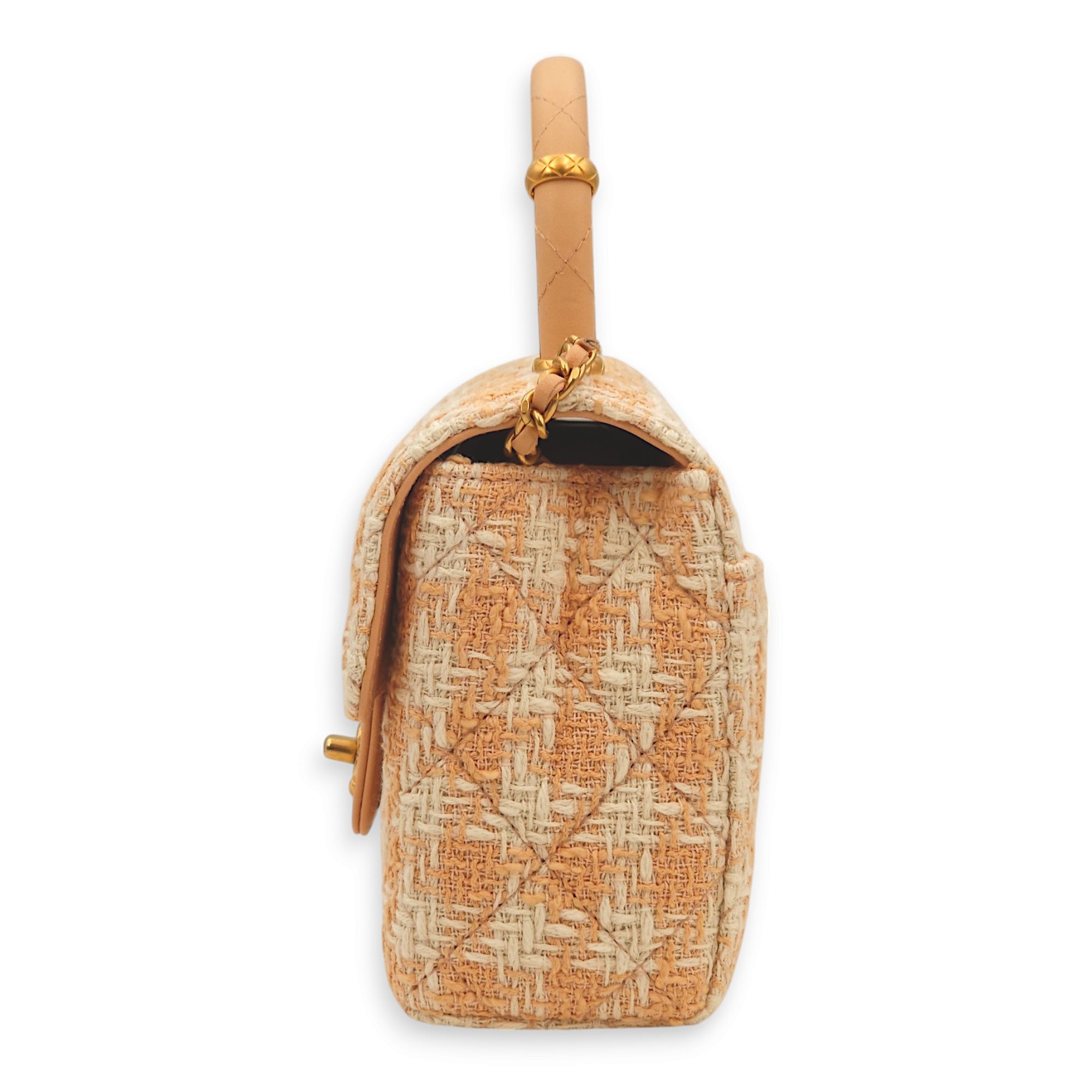 Coco Crush Multi-colour Top Handle Bag in Tweed/Calf, Gold hardware - Image 6