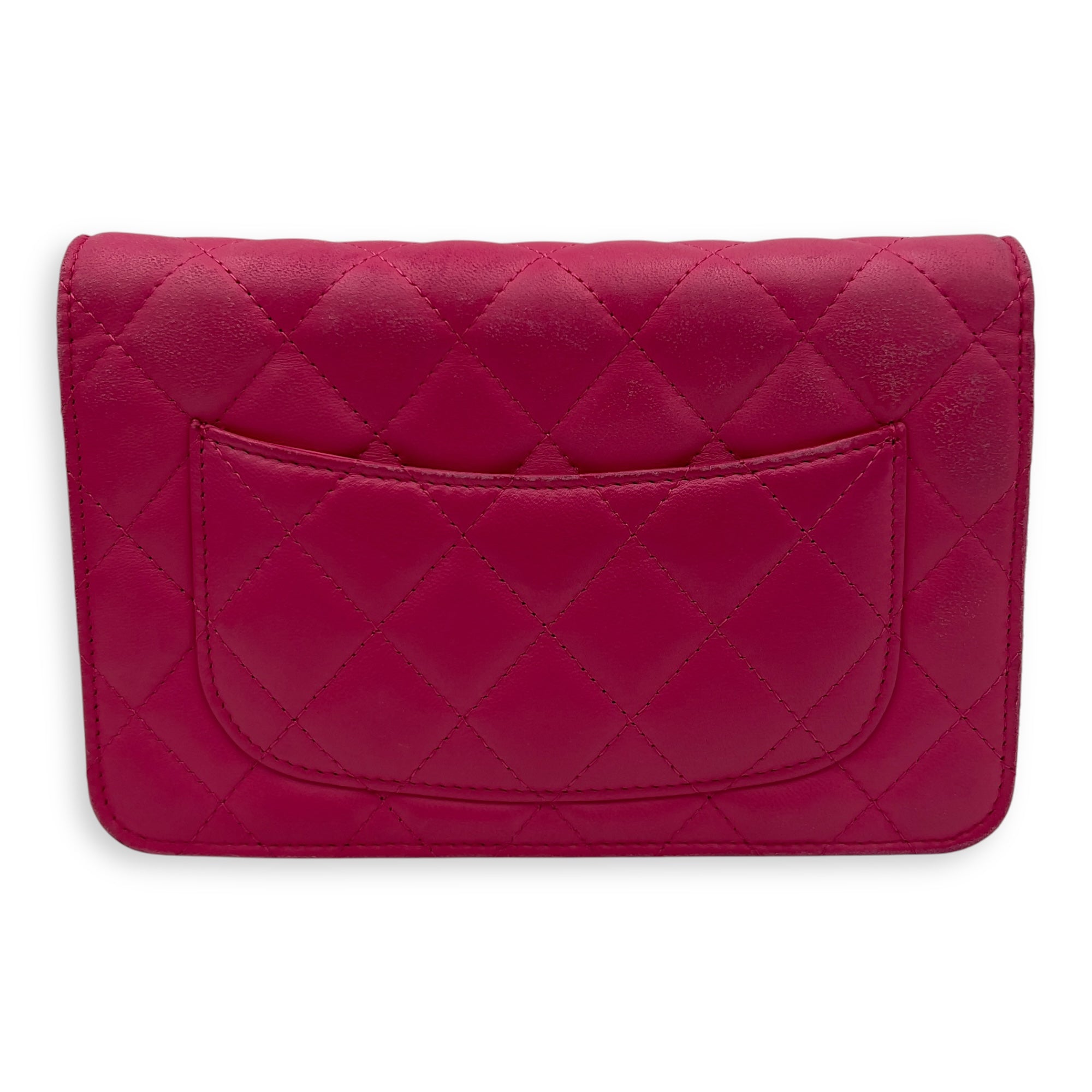 CC Wallet On Chain Pink in Lambskin, Gold hardware - Image 3