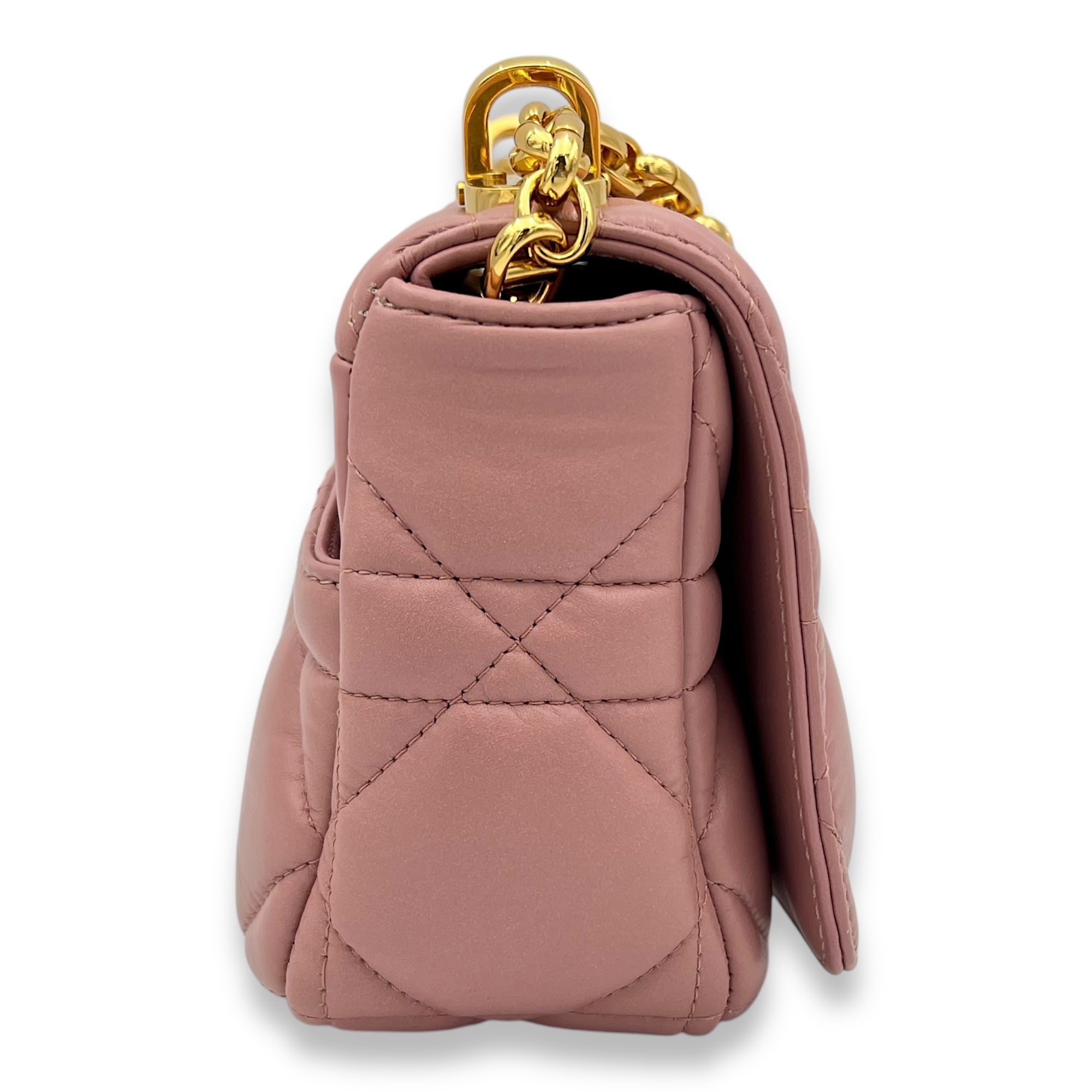 Caro Small Pink Crossbody Bag, Gold hardware - Image 4