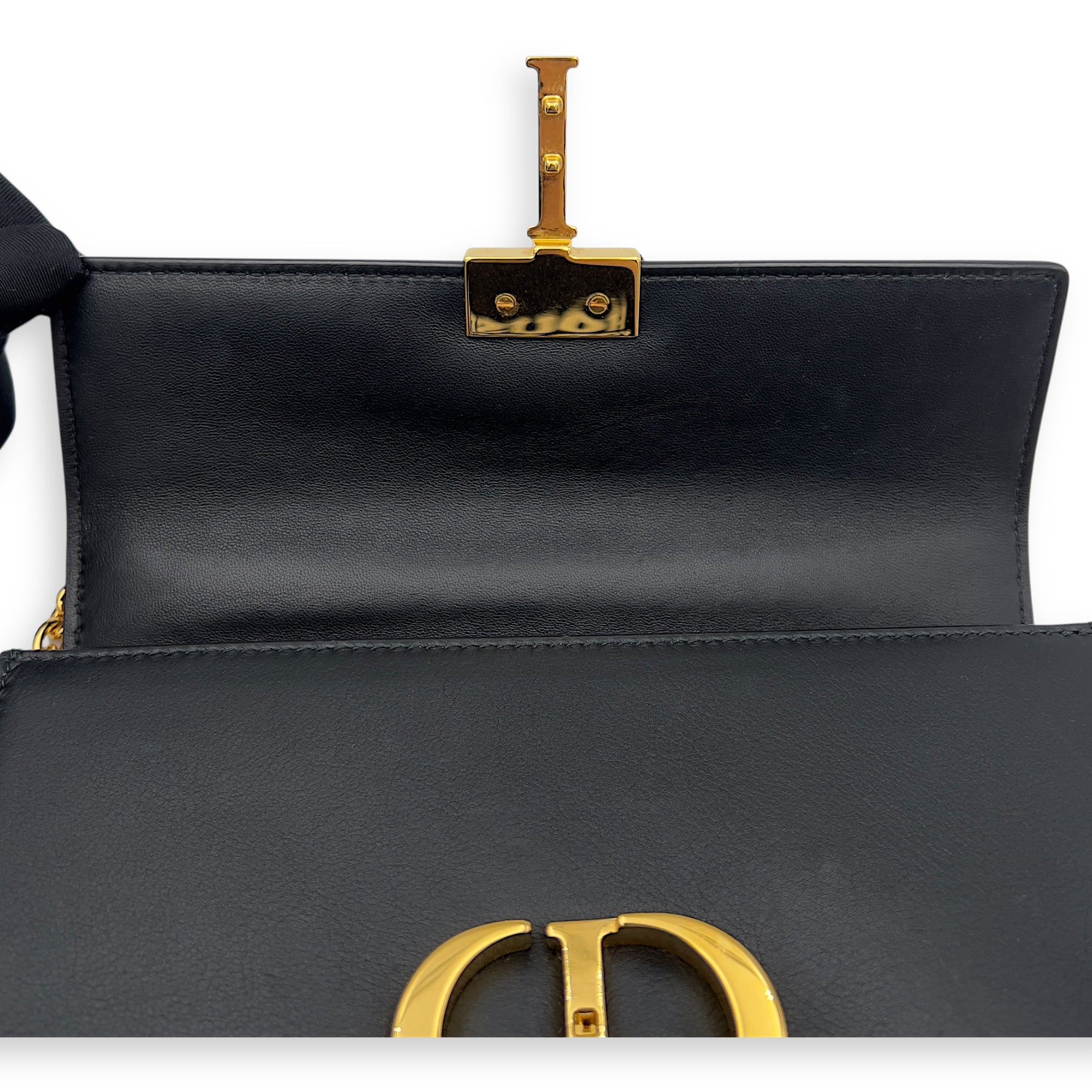 Montaigne Shoulder Bag Black in Calfskin, Gold hardware - Image 20
