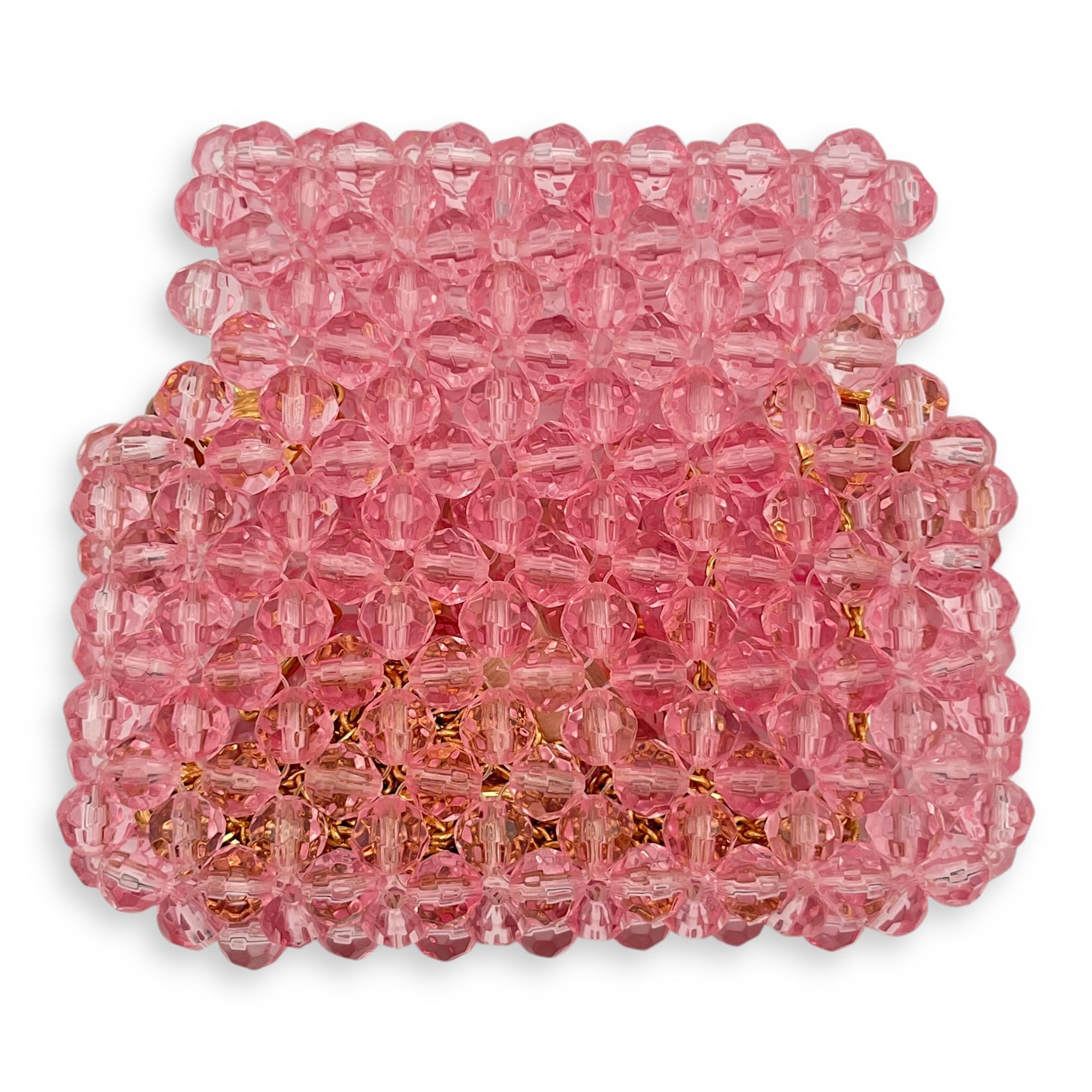 Beaded Baguette Charm/Crossbody Pico Pink Bag Accessory in Beads/Calfskin/Steel, Gold hardware - Image 3