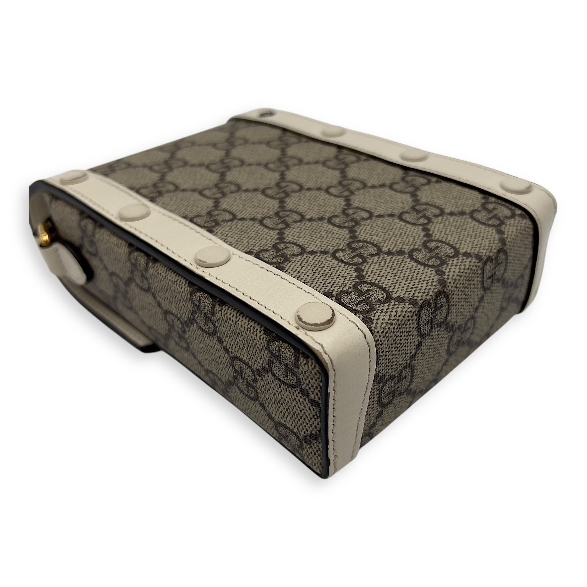 Horsebit 1955 Brown Crossbody Bag in Monogram Coated Canvas, Gold hardware - Image 12