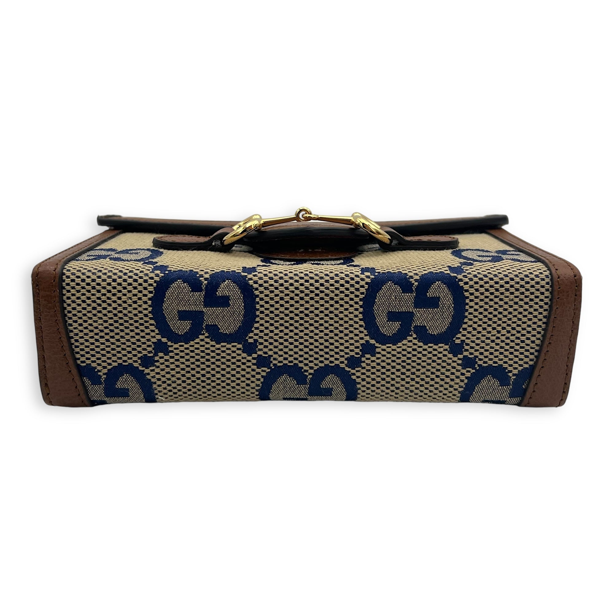 Limited Edition Horsebit 1955 Brown Crossbody Bag in Canvas, Gold hardware - Image 6