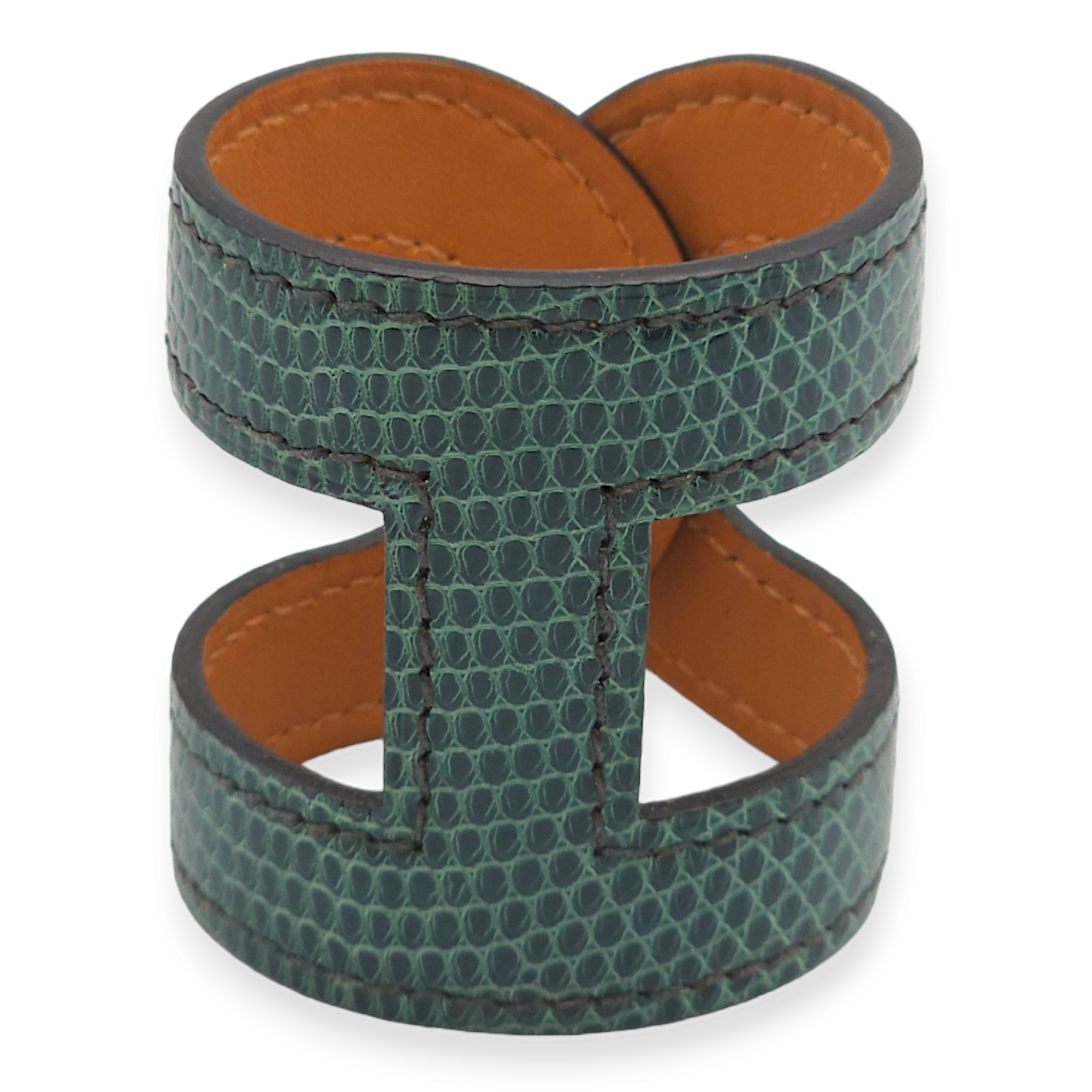 Ano Cuff Small Blue Petrol Bracelet in Lizard - Image 3