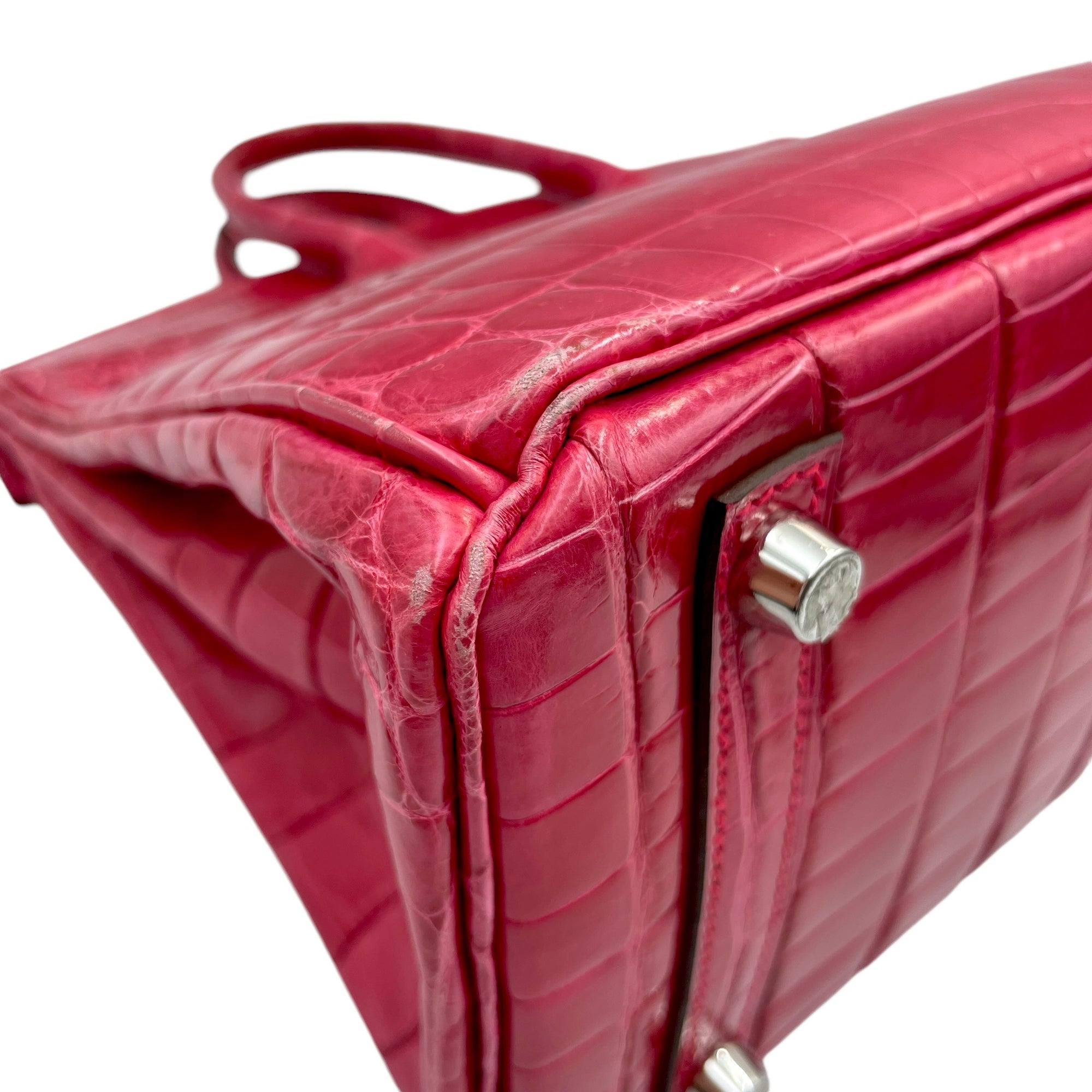 Birkin 25 Rose Extreme in Shiny Niloticus, Palladium hardware - Image 11