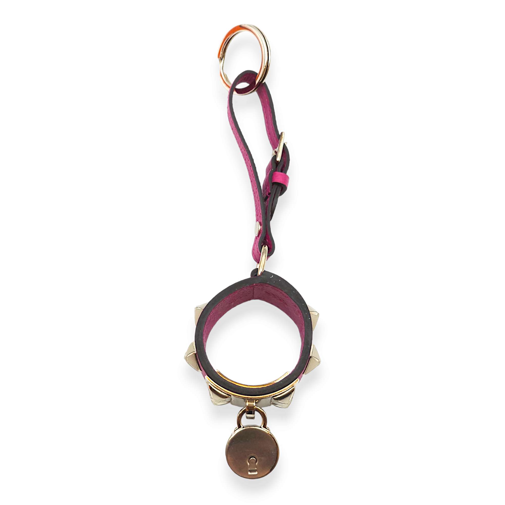 CDC Rose Pourpre Charm in Epsom, Palladium hardware - Image 4