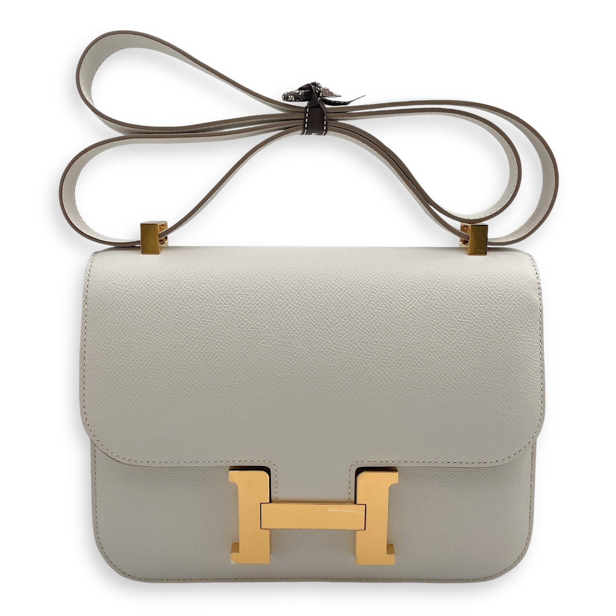 Constance 1 24 Gris Pale in Epsom, Gold hardware