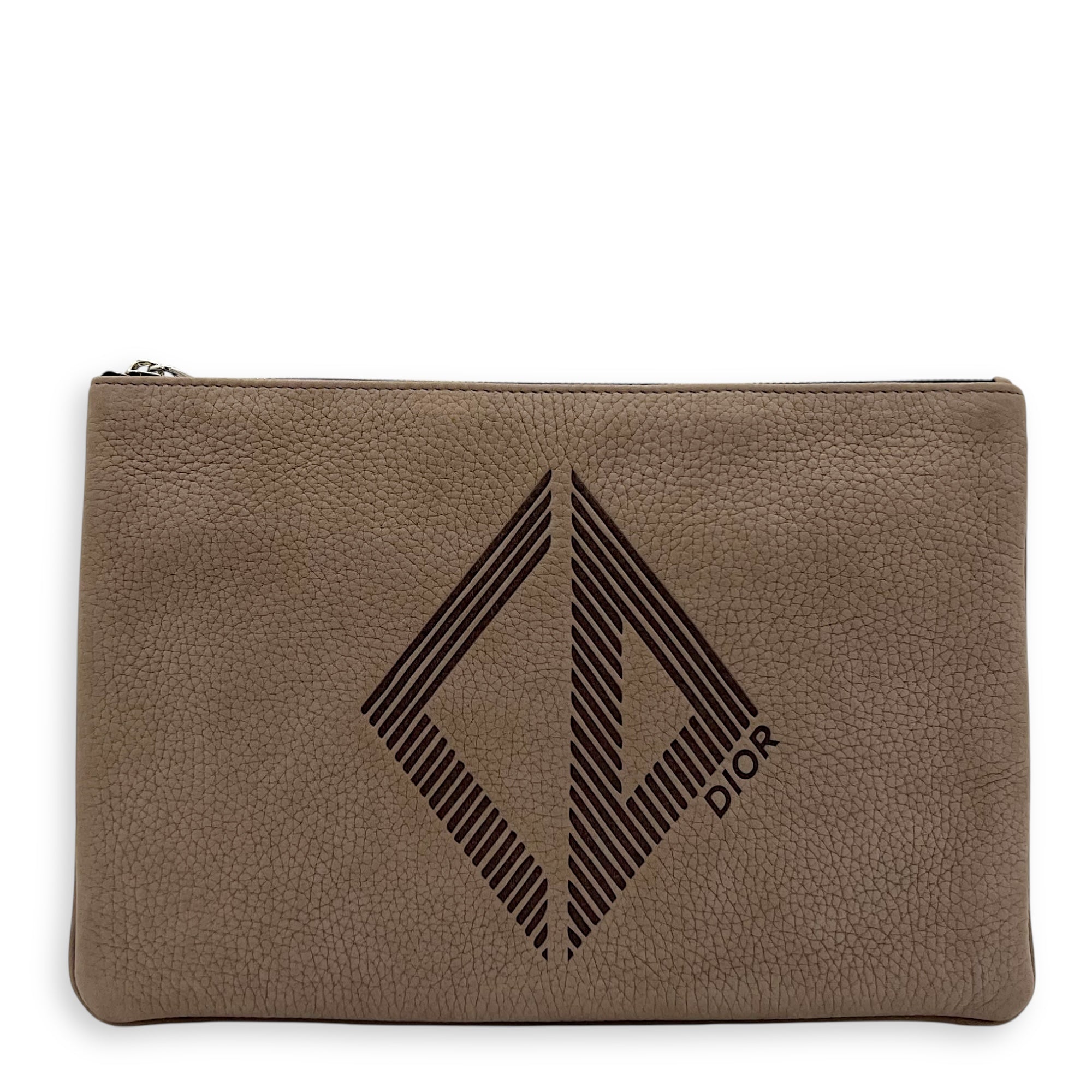 Clutch Clutch Small Brown in Calfskin, Silver hardware