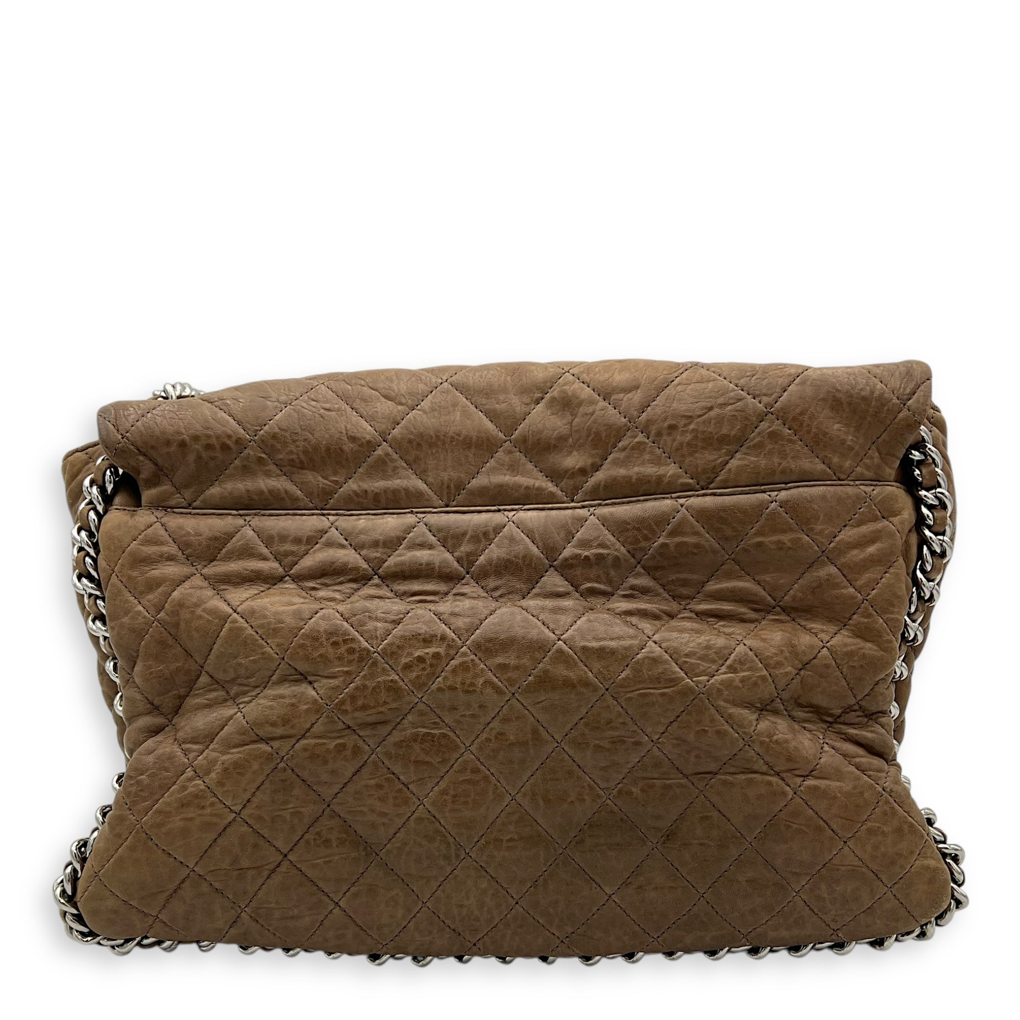 CC Shoulder Bag Brown in Calfskin, Silver hardware - Image 3