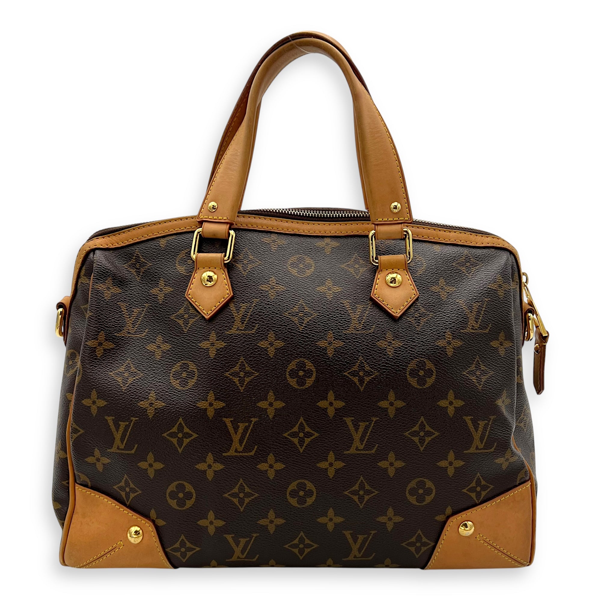 Estrella Top Handle Bag Brown in Monogram Coated Canvas, Gold hardware - Image 3