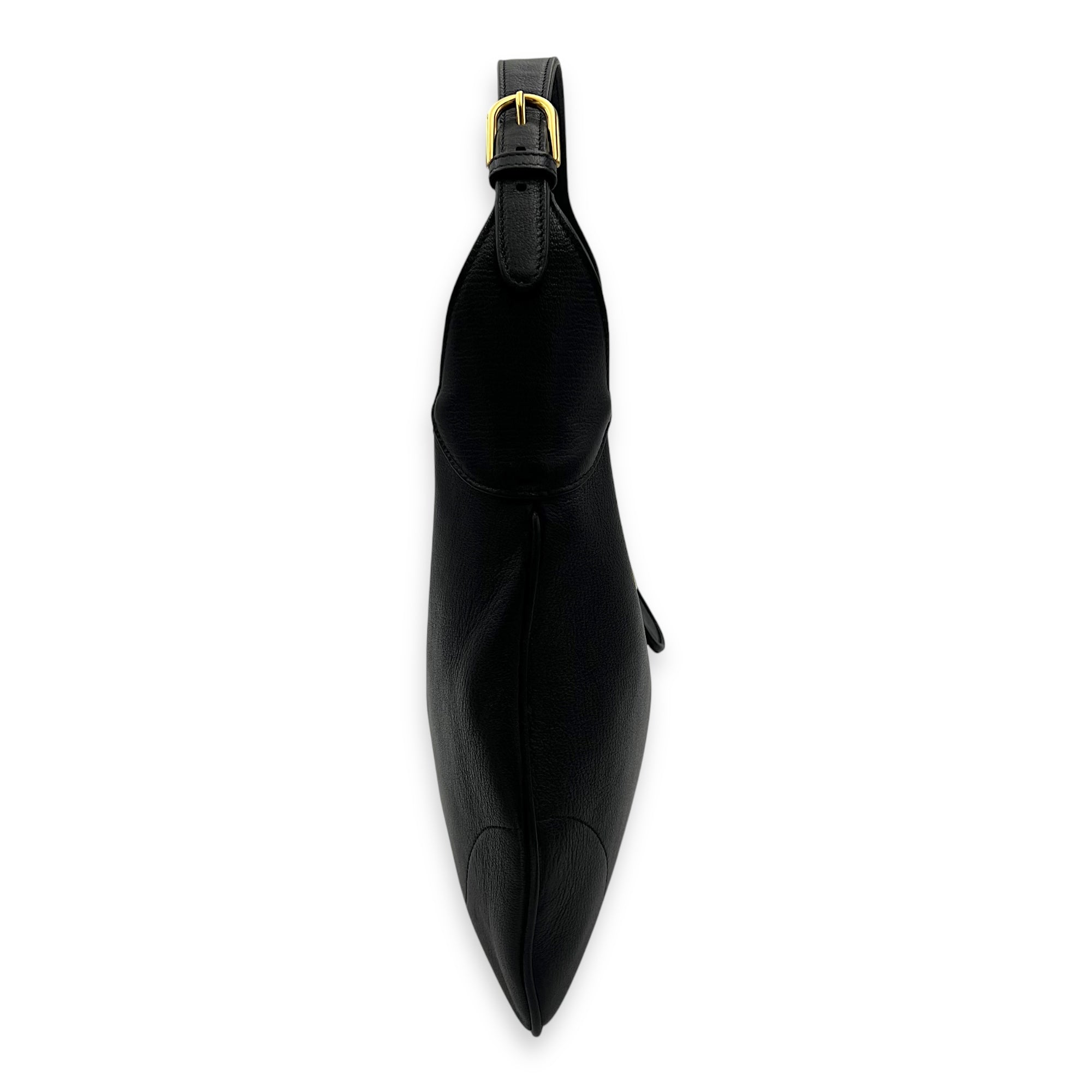 Aphrodite Shoulder Bag Medium Black in Calfskin, Gold hardware - Image 4