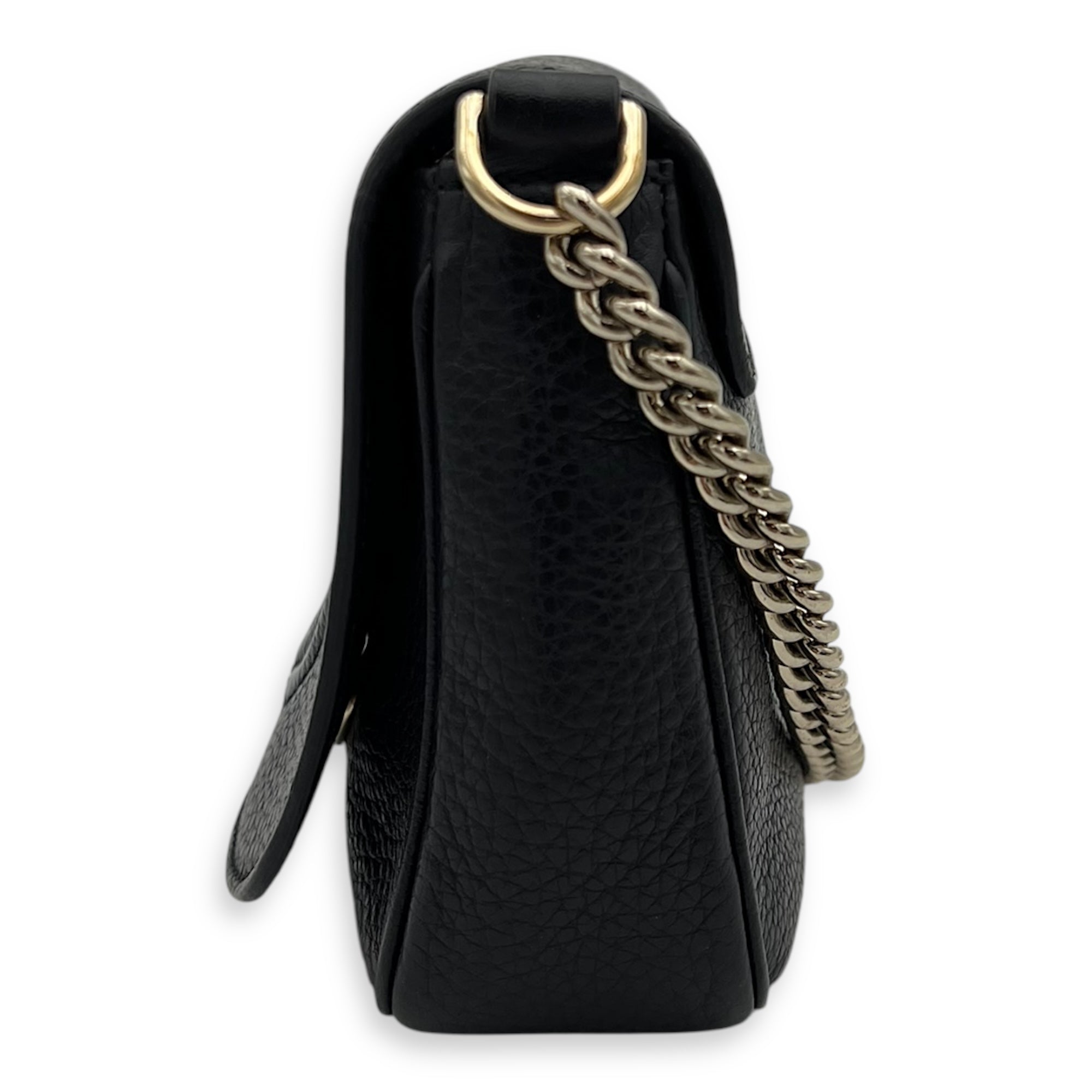 Soho Crossbody Bag Black in Calfskin, Gold hardware - Image 4