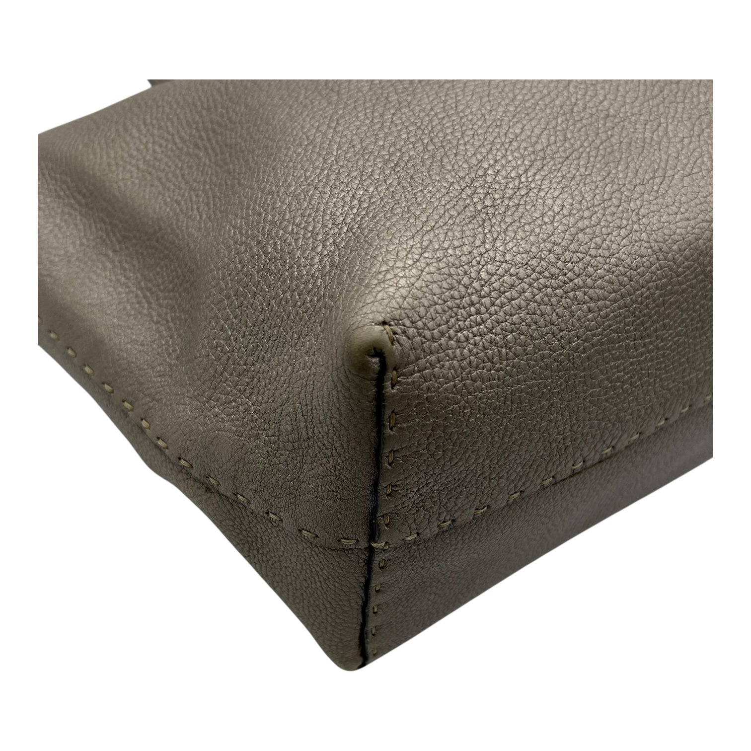 Selleria Metallic Grey Tote Bag in Calfskin, Silver hardware - Image 12