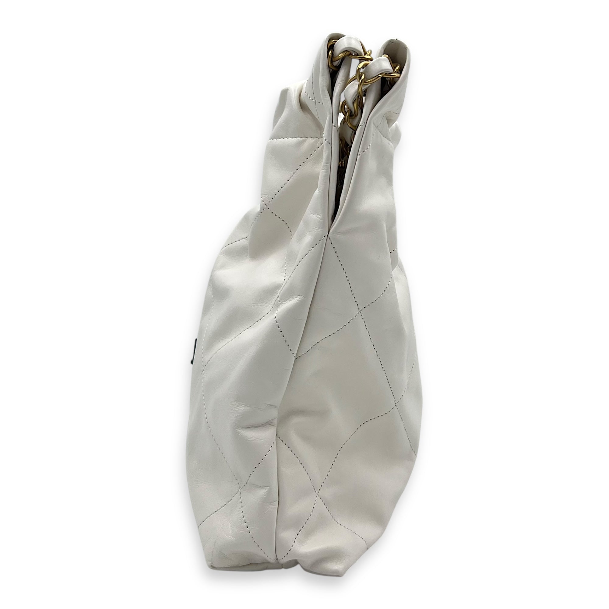 22 Tote White Tote Bag in Calfskin, Mixed hardware - Image 5