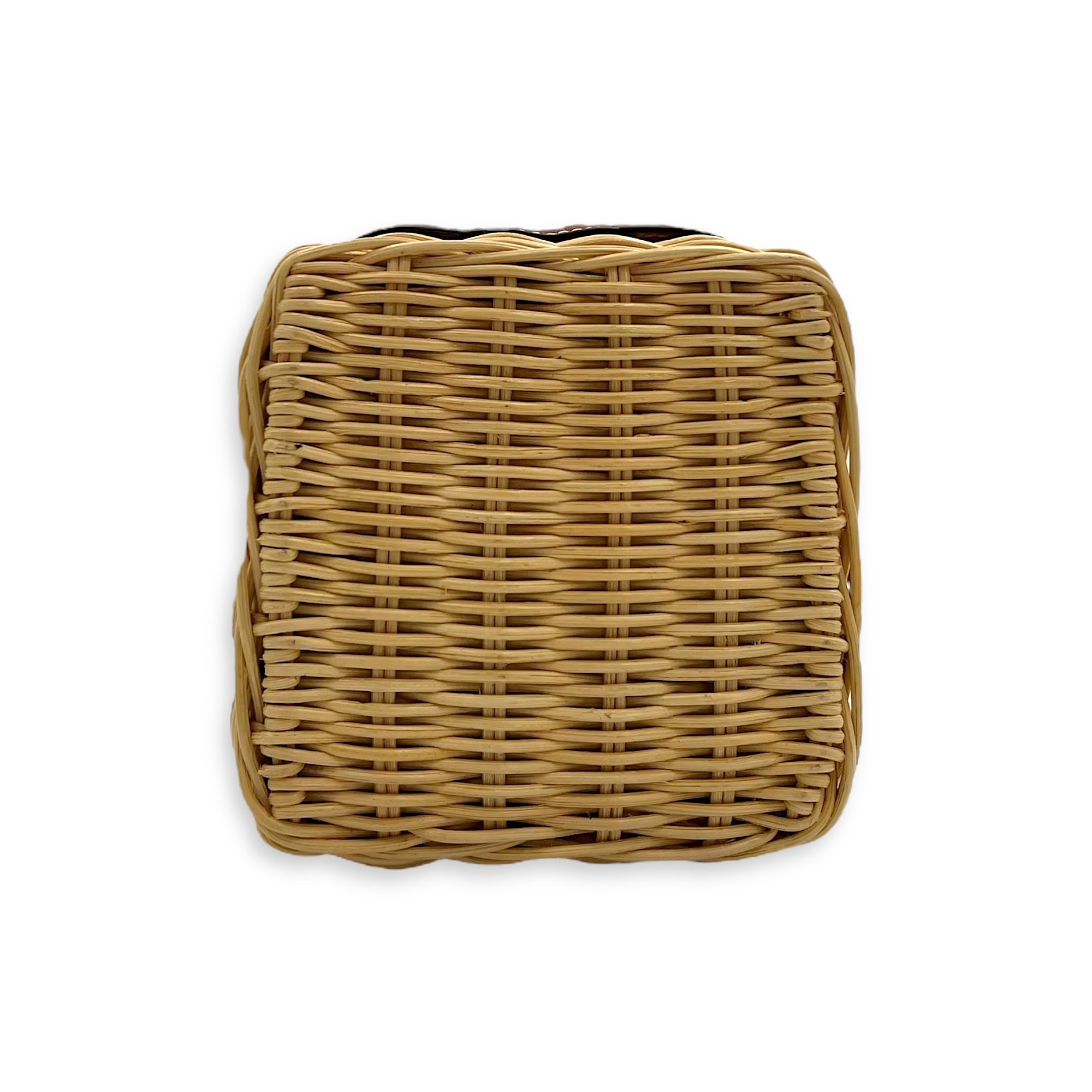 Triomphe Box Shoulder Bag Brown in Rattan, Gold hardware - Image 6