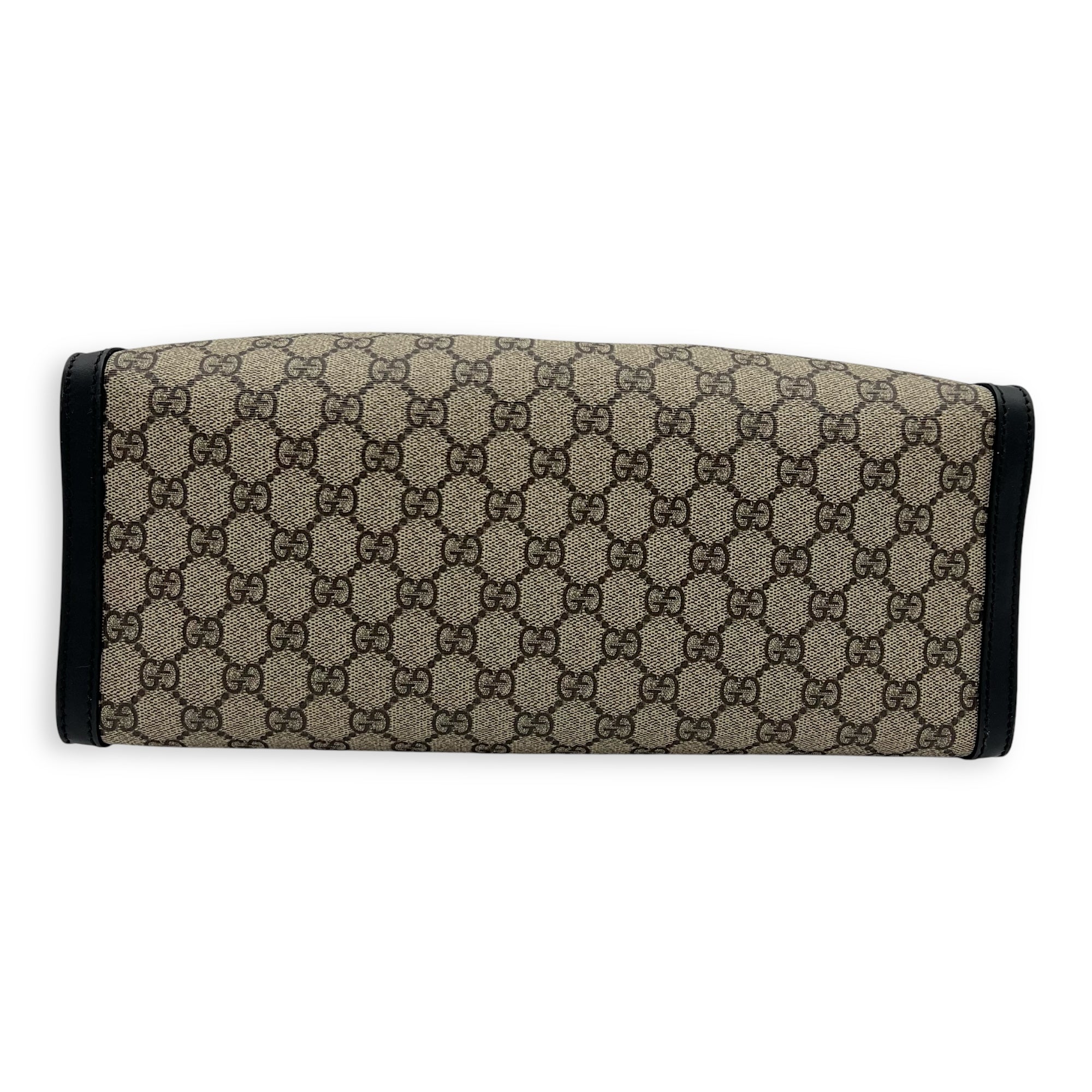 Padlock Tote Bag Beige in Coated Canvas, Gold hardware - Image 6