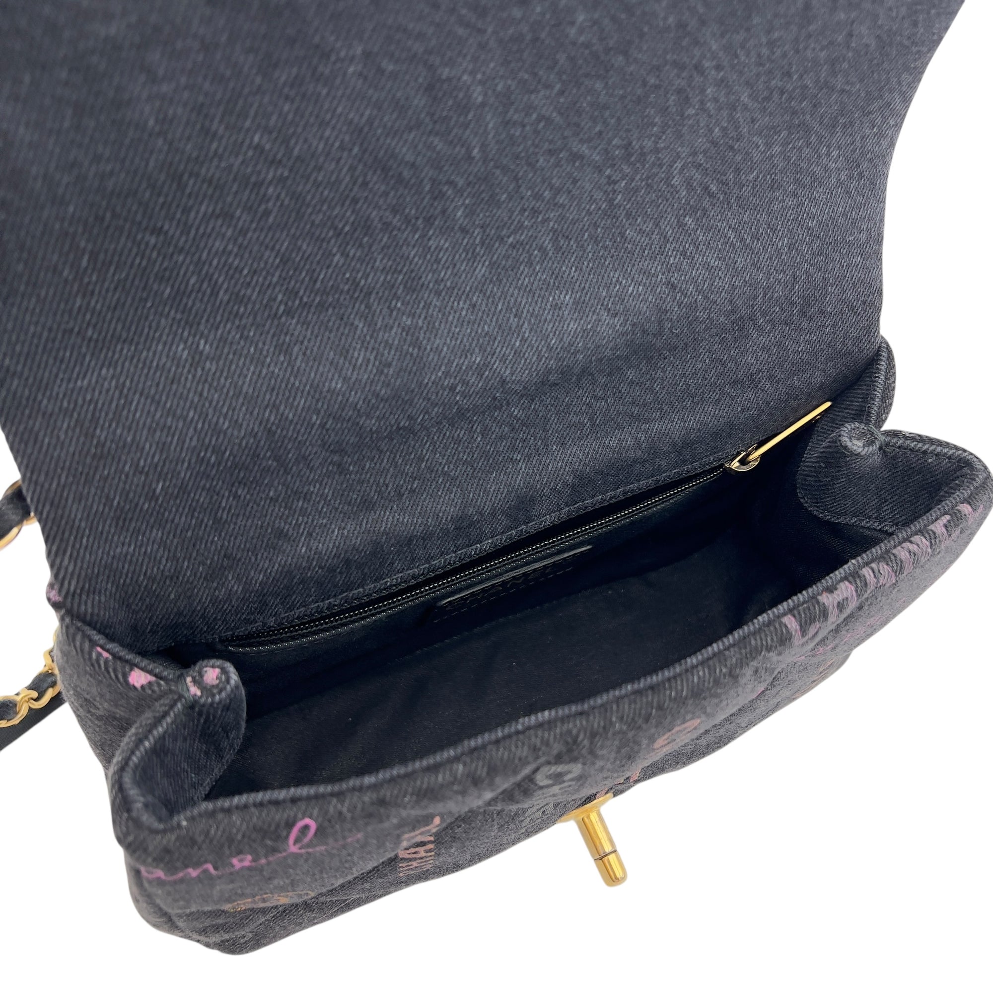 Mood Multi-colour Shoulder Bag in Denim, Gold hardware - Image 9
