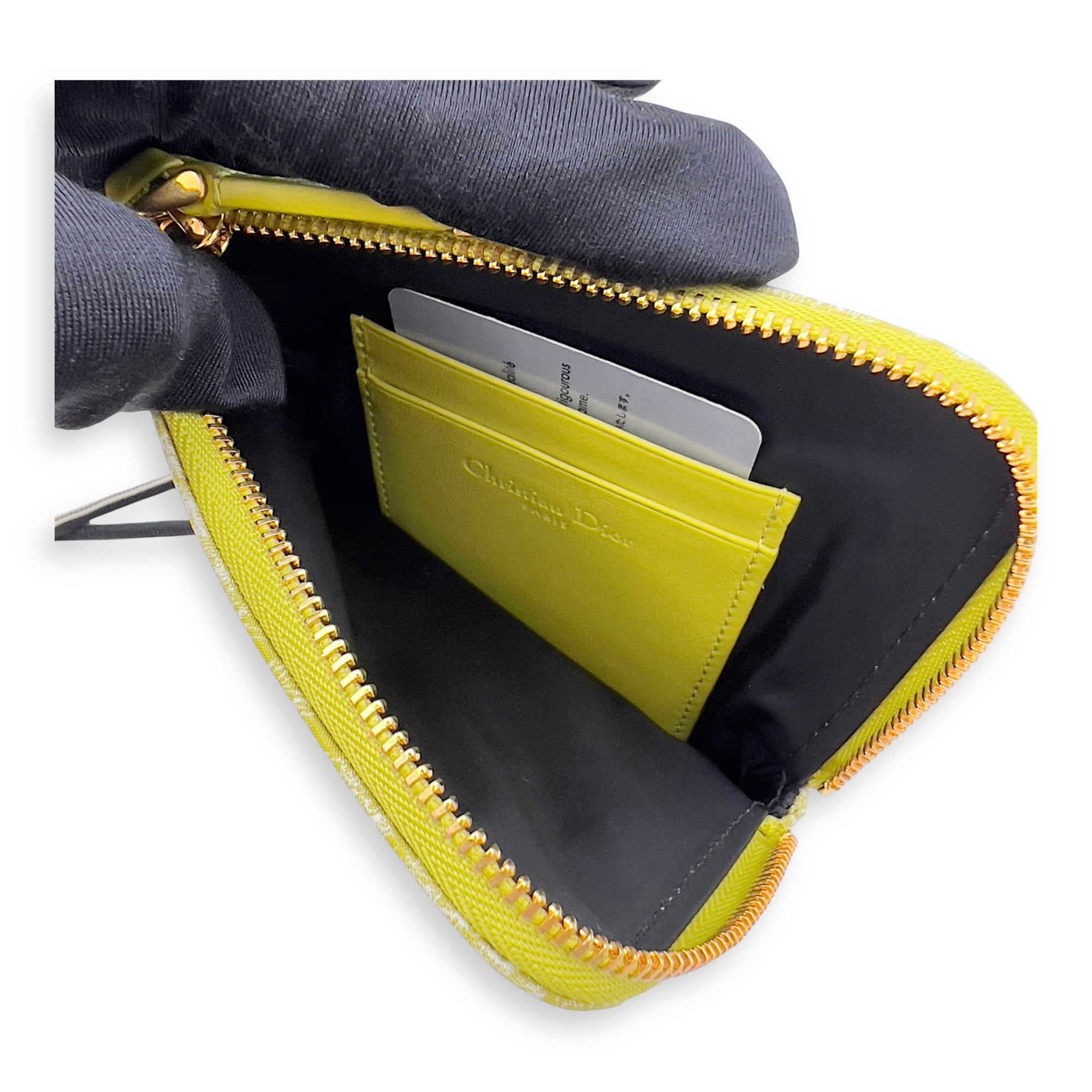 Travel Green Multifunctional Pouch in Calfskin, Gold hardware - Image 7