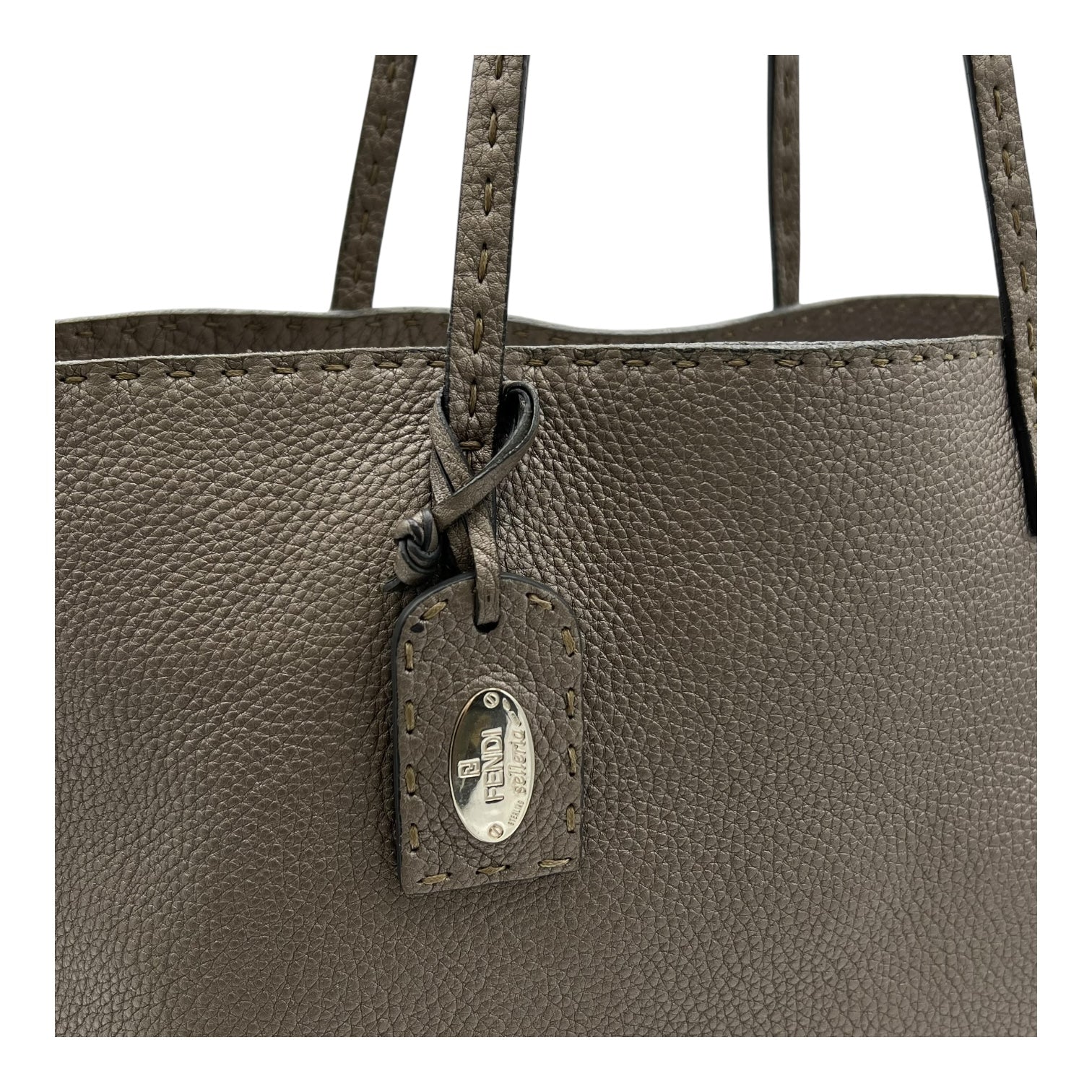 Selleria Metallic Grey Tote Bag in Calfskin, Silver hardware - Image 10