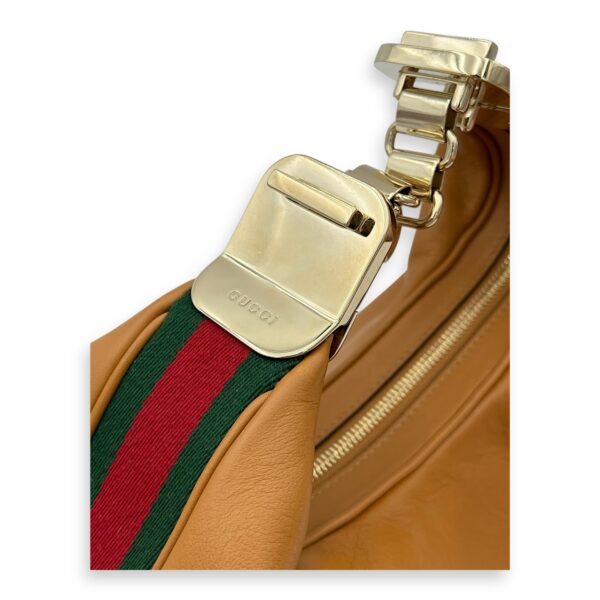 Attache Shoulder Bag Brown in Calfskin, Gold hardware - Image 9