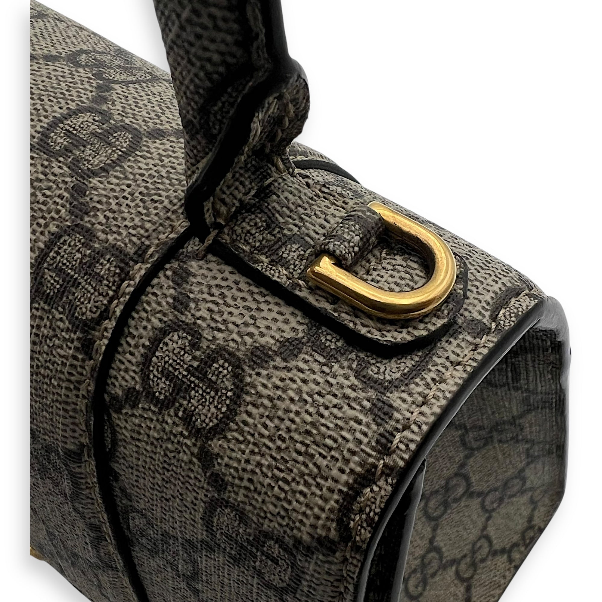 x Balenciaga Hourglass GG Supreme Brown Top Handle Bag in Monogram Coated Canvas, Gold hardware - Image 9