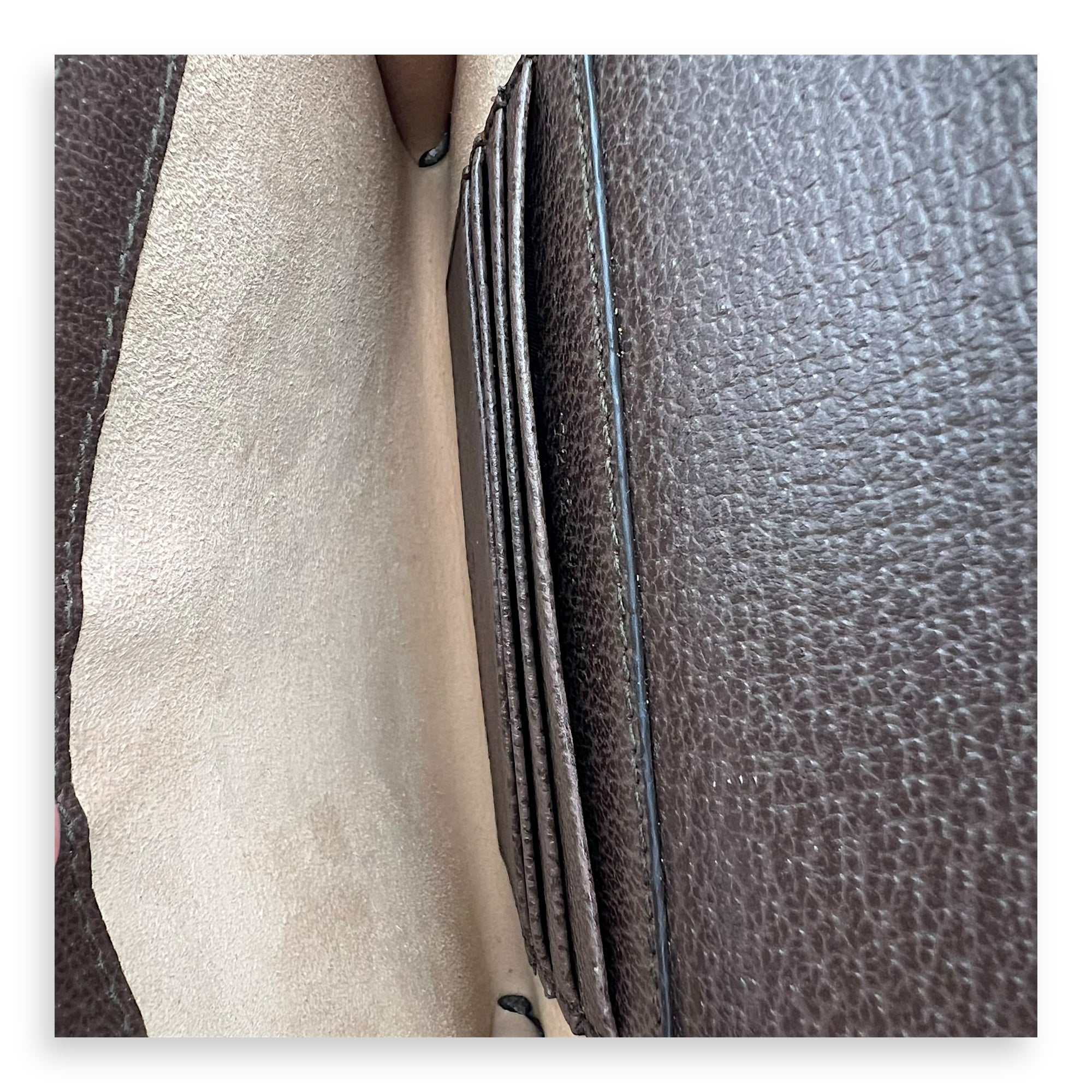 GG Clutch Brown in Coated Canvas, Gold hardware - Image 9