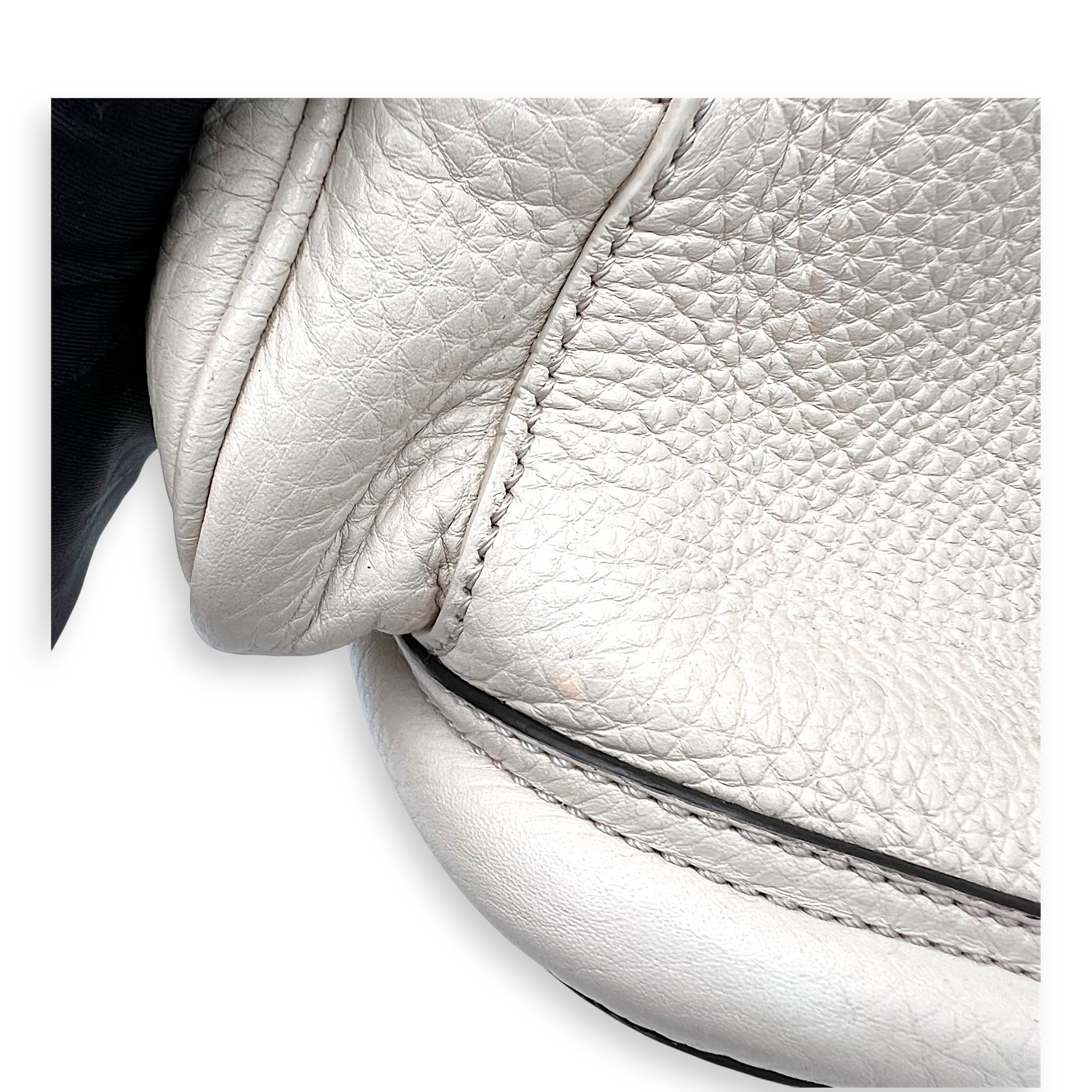 Mon Tresor Beige Bucket Bag in Calfskin, Silver hardware - Image 8