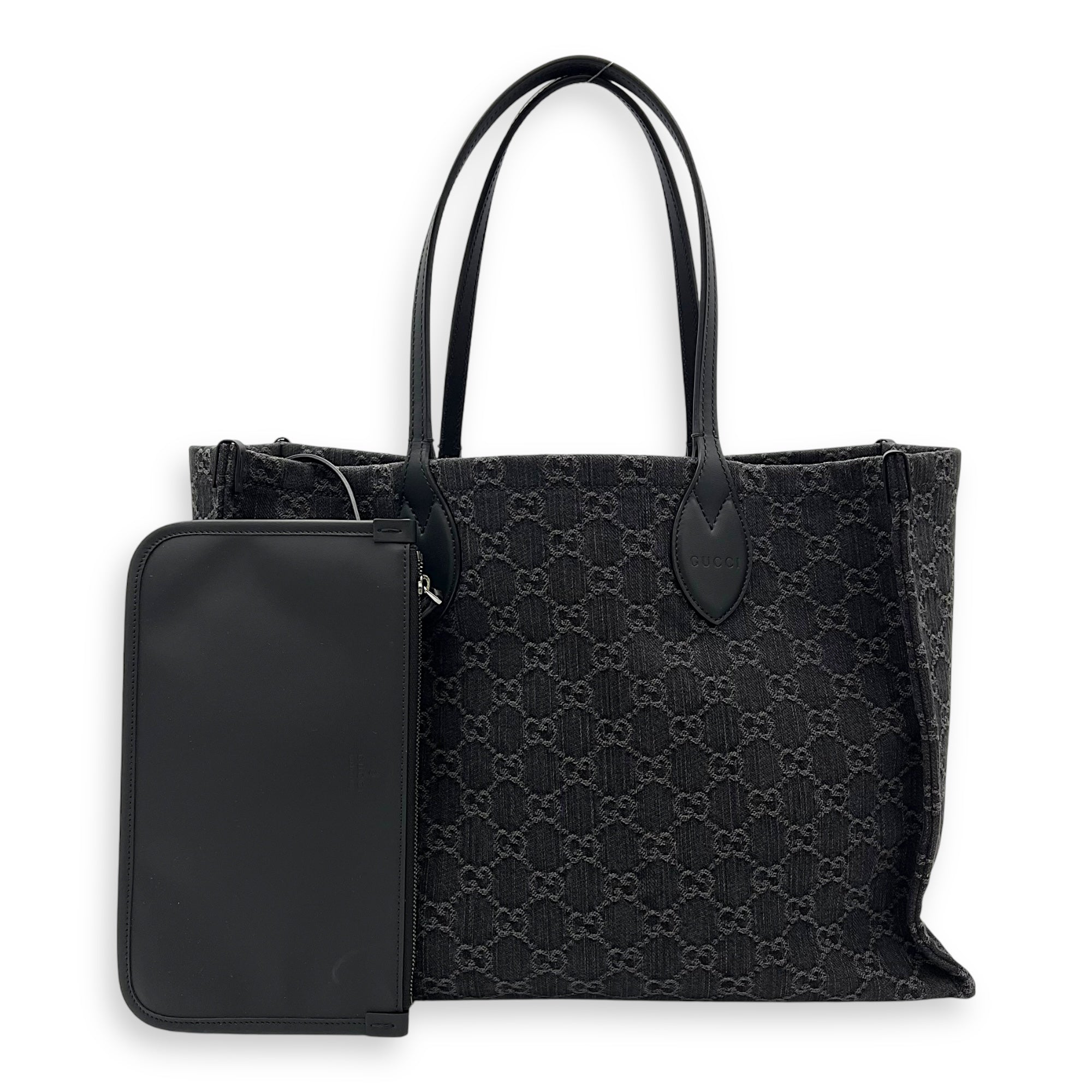 Ophidia Large Grey Tote Bag in Denim - Image 10