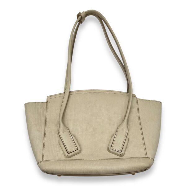 Arco White Top Handle Bag in Calfskin, Gold hardware