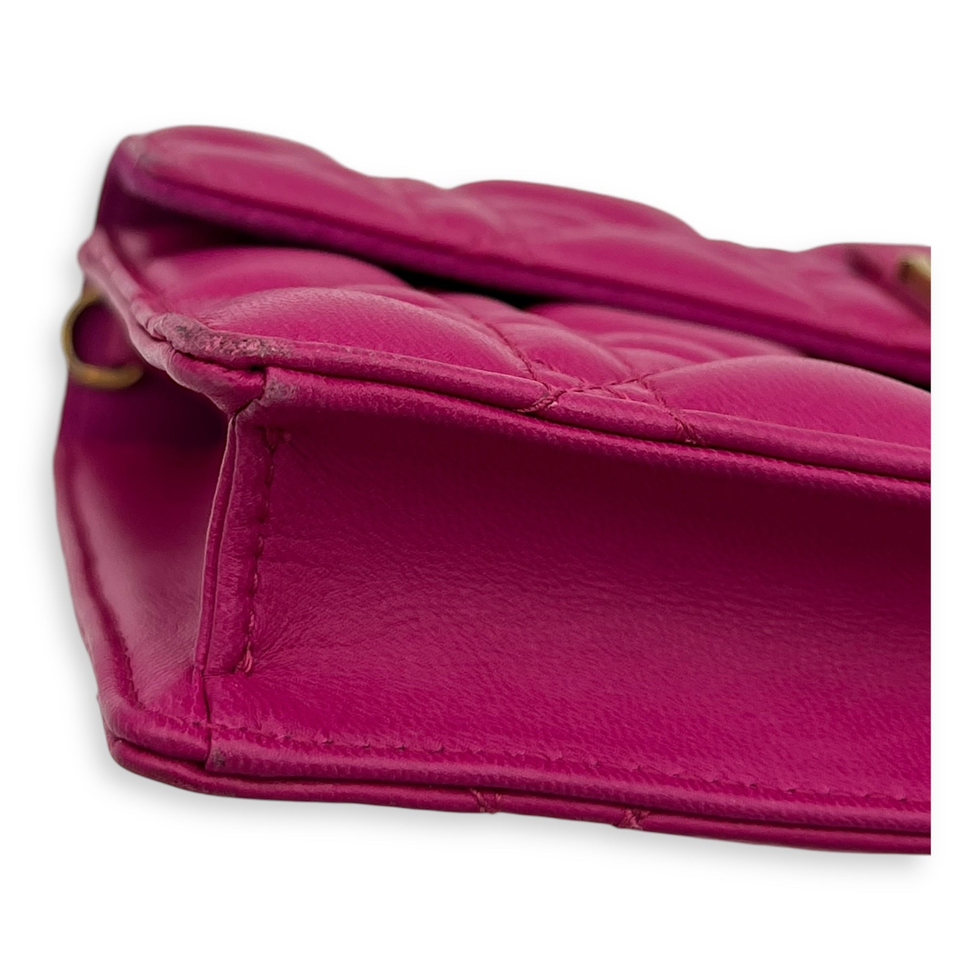 DiorAddict Shoulder Bag Pink in Lambskin, Gold hardware - Image 8