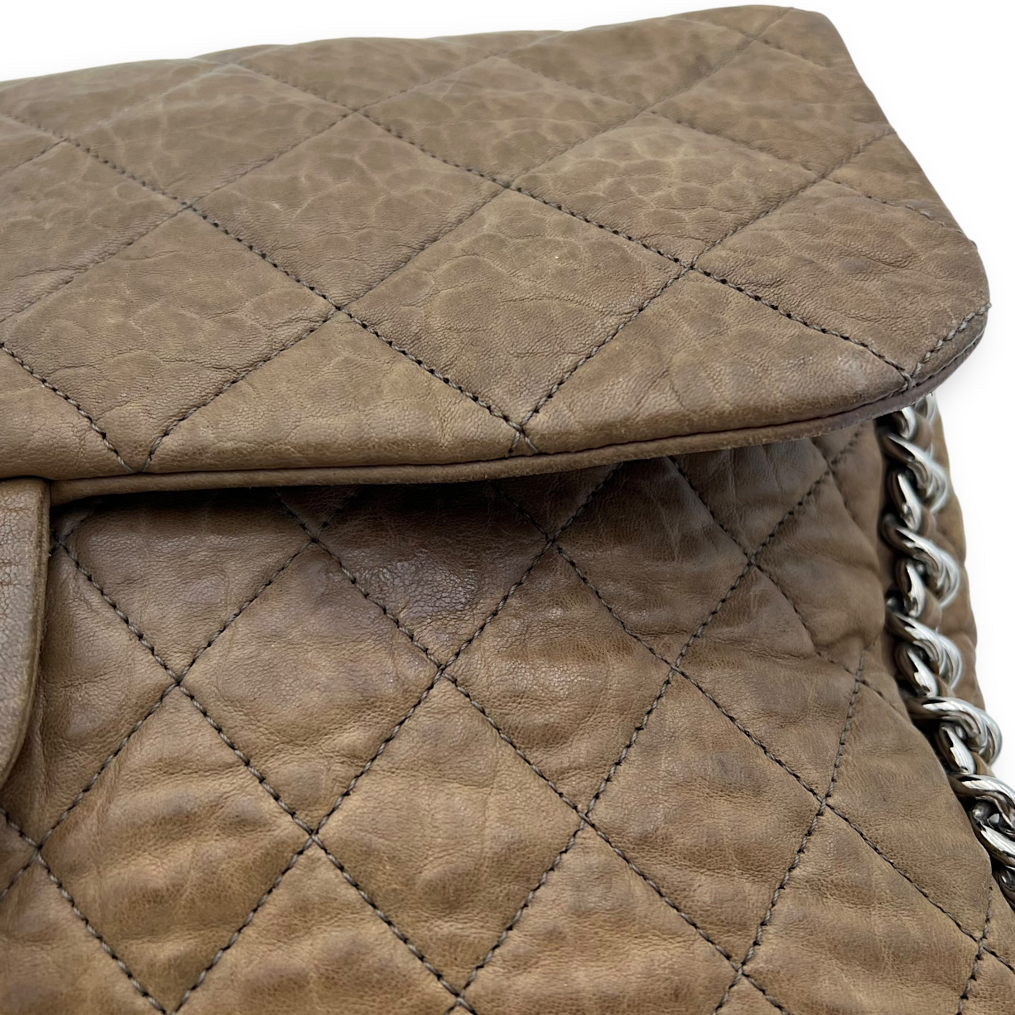 CC Shoulder Bag Brown in Calfskin, Silver hardware - Image 11