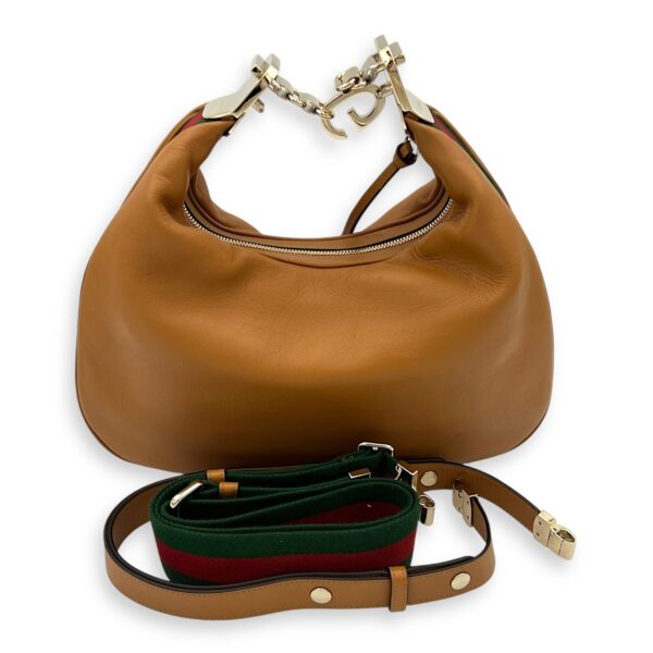 Attache Shoulder Bag Brown in Calfskin, Gold hardware - Image 11