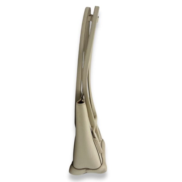 Arco White Top Handle Bag in Calfskin, Gold hardware - Image 4