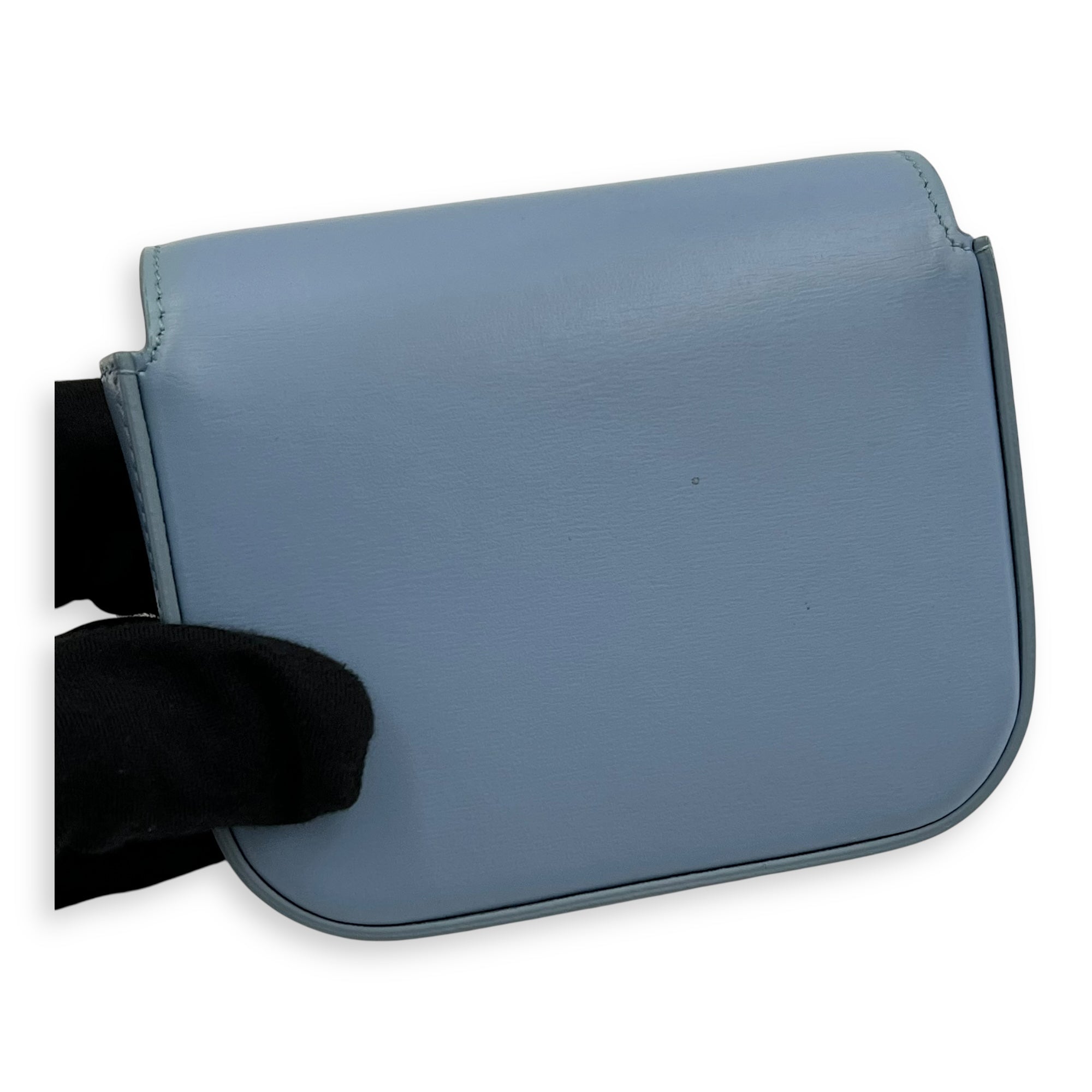 Claude Crossbody Bag Blue in Calfskin, Gold hardware - Image 12