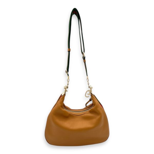 Attache Shoulder Bag Brown in Calfskin, Gold hardware - Image 12