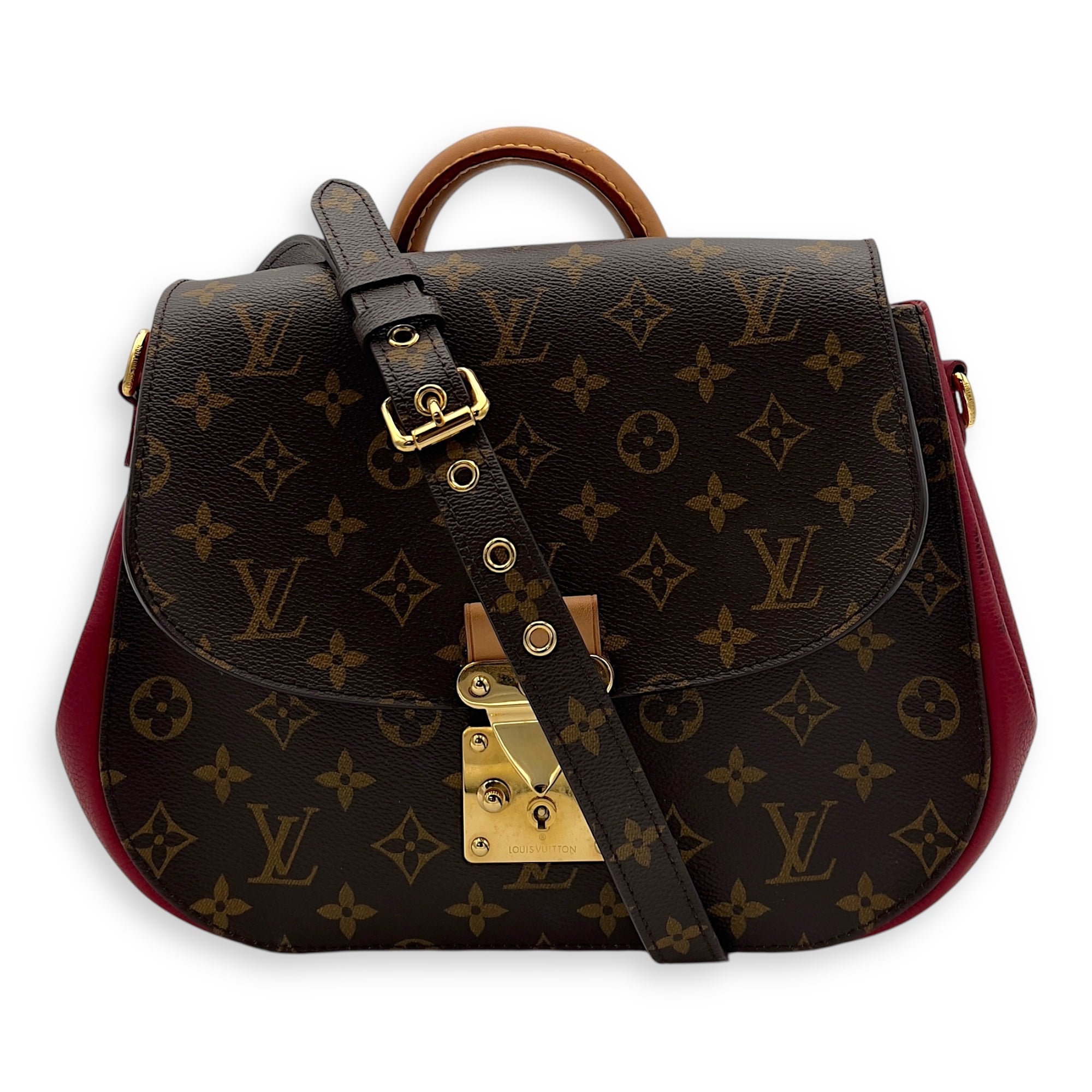 Eden Brown Top Handle Bag in Coated Canvas, Gold hardware - Image 13