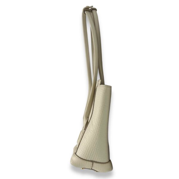 Arco White Top Handle Bag in Calfskin, Gold hardware - Image 5