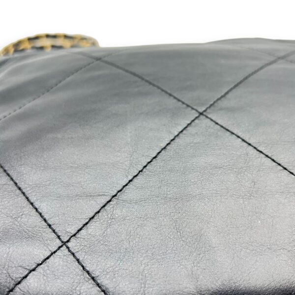 22 Tote Shoulder Bag Black in Calfskin, Gold hardware - Image 13